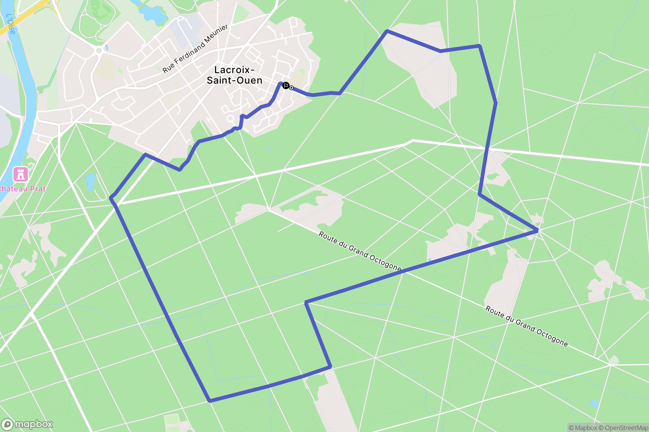 La Croix-Saint-Ouen : carte du parcours de randonnée - France
