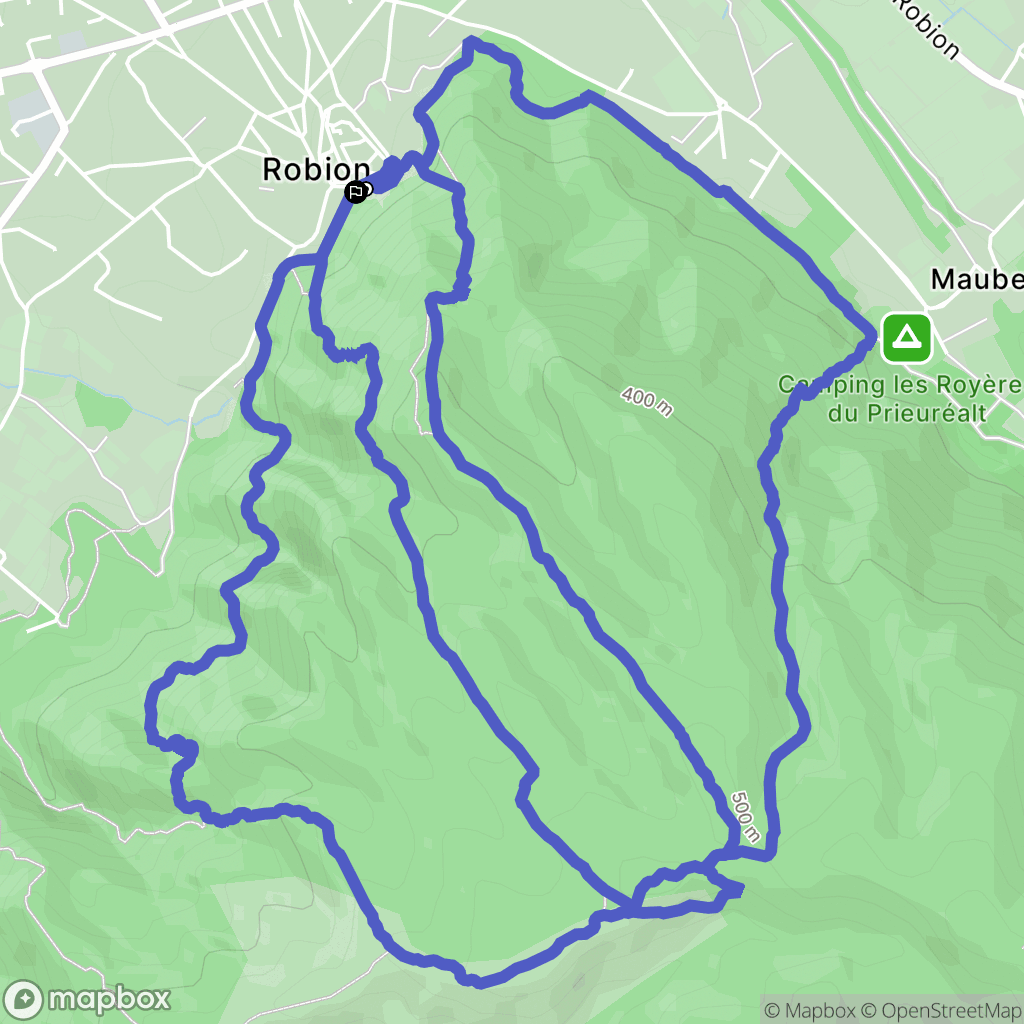 Robion : carte du parcours de randonnée - France
