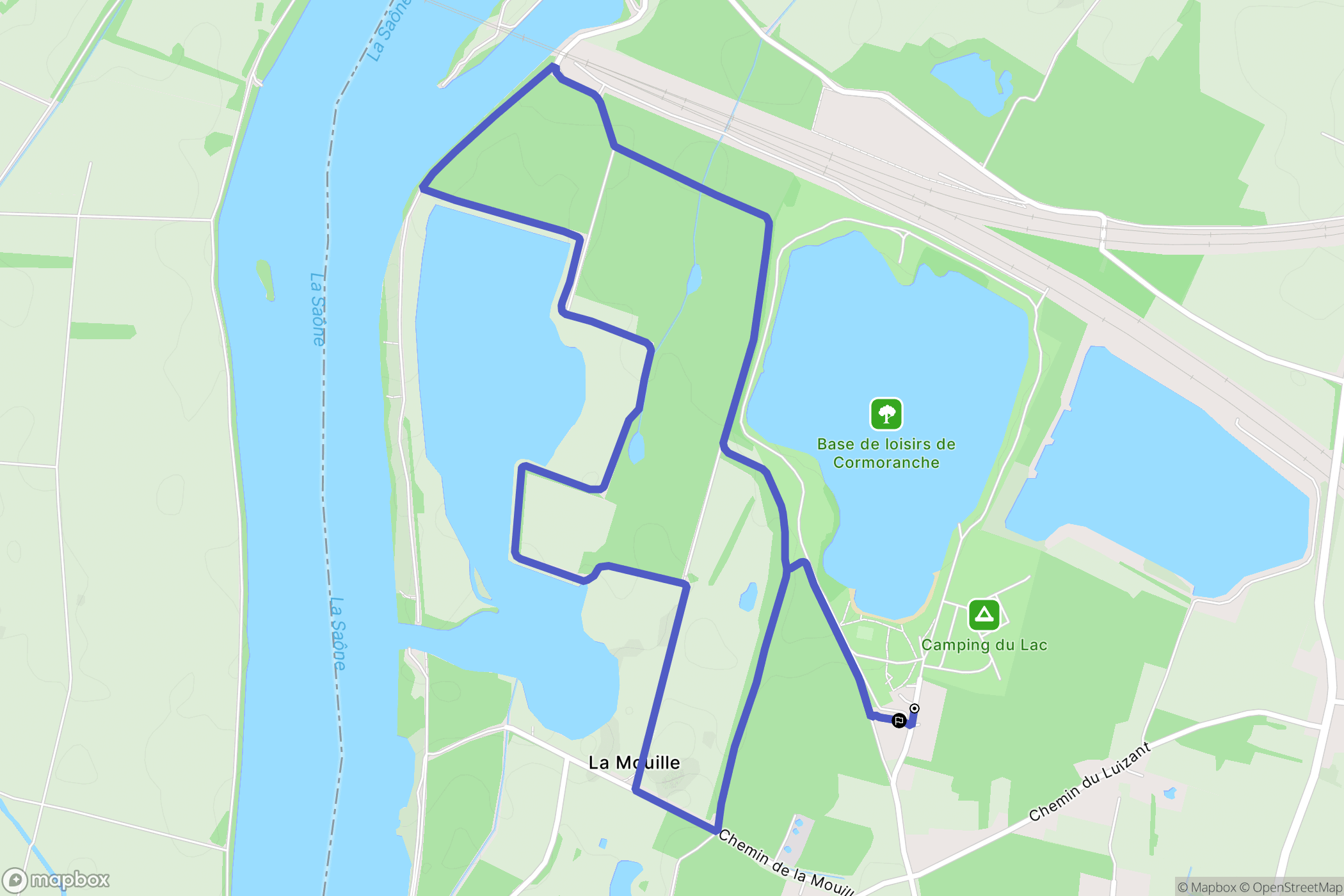 Cormoranche-sur-Saône : carte du parcours de randonnée - France