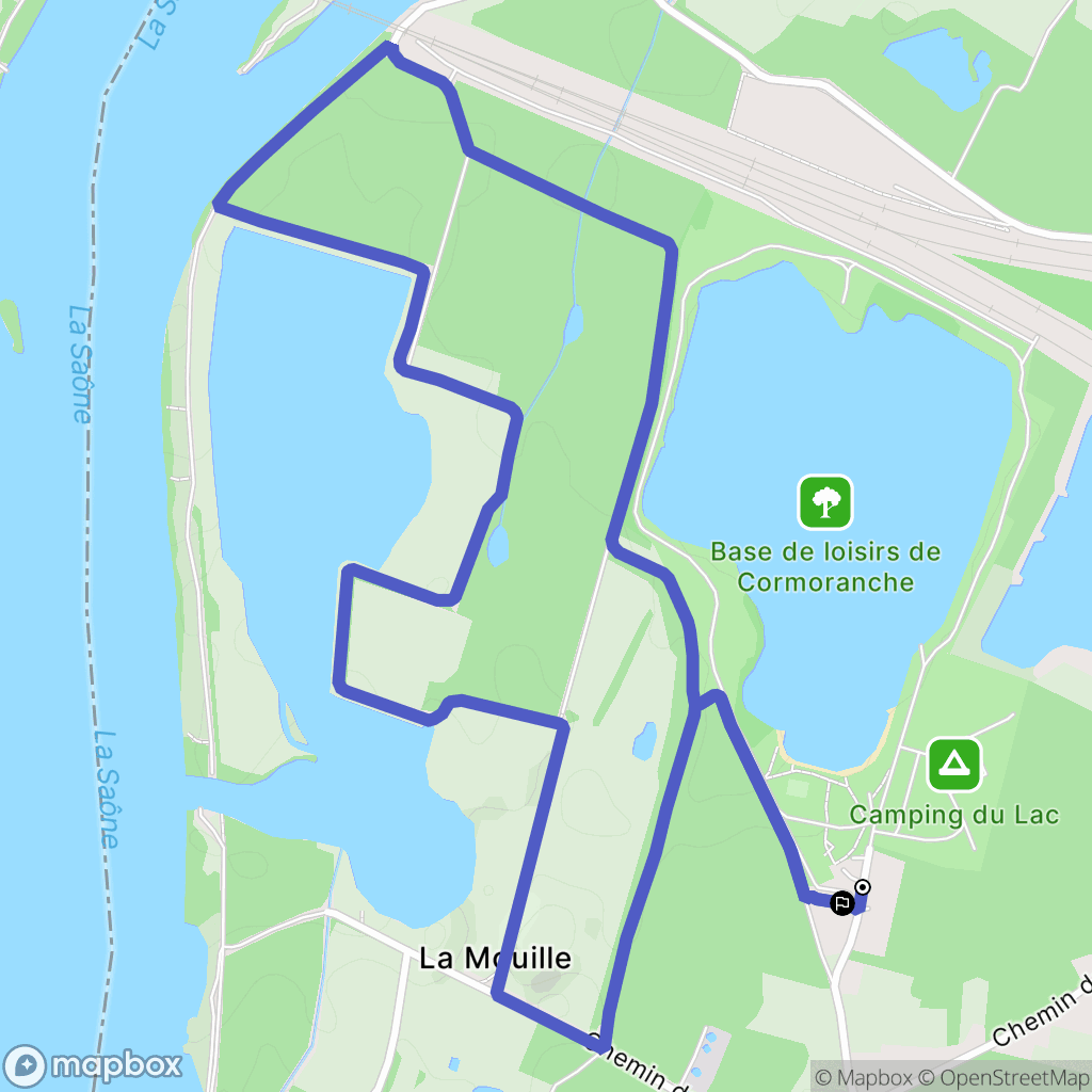 Cormoranche-sur-Saône : carte du parcours de randonnée - France