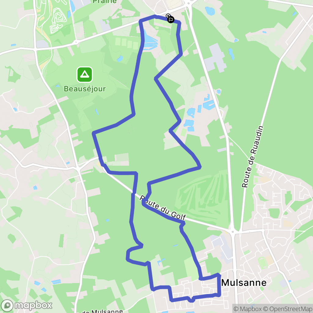 Mulsanne : carte du parcours de randonnée - France