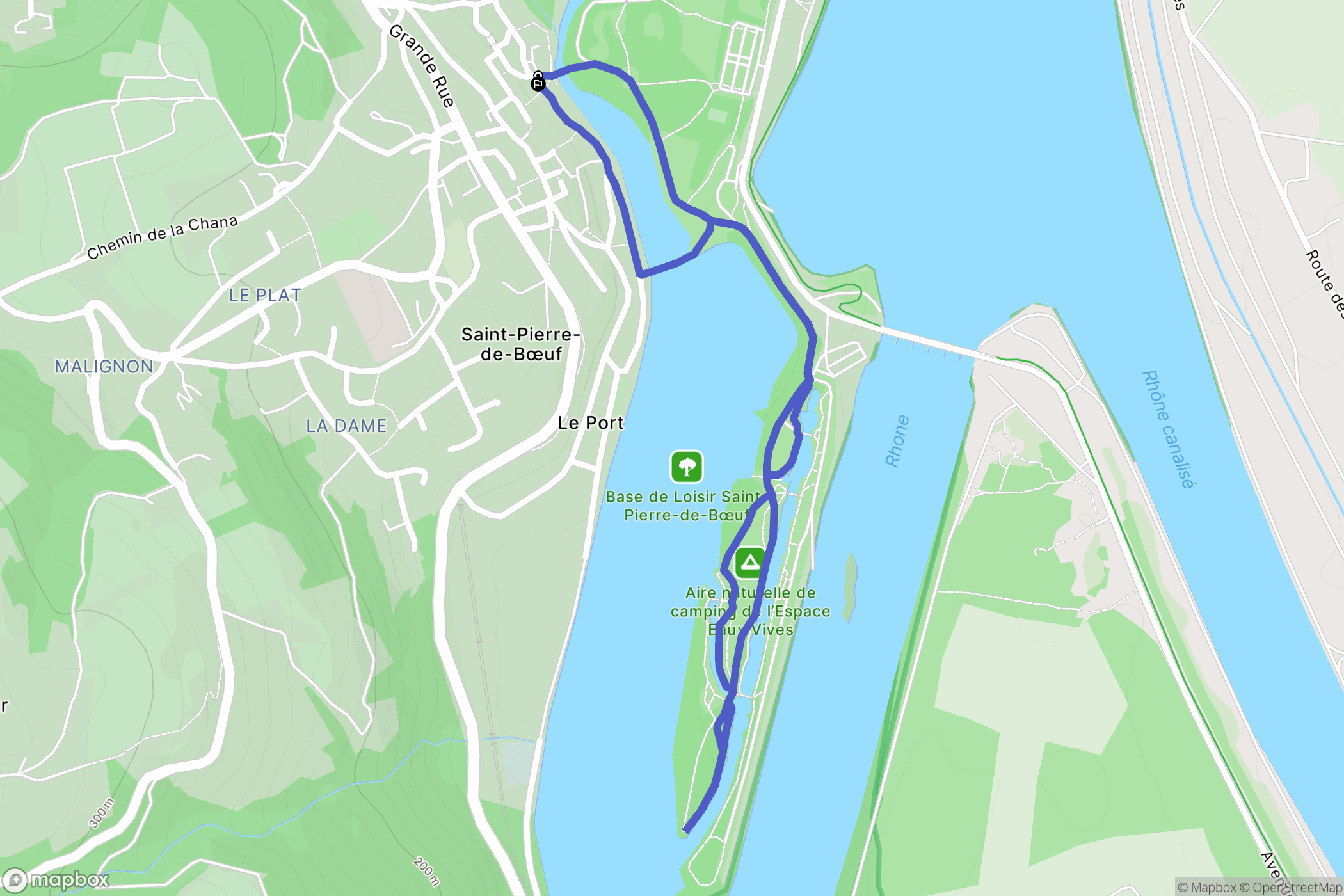 Saint-Pierre-de-Bœuf : carte du parcours de randonnée - France
