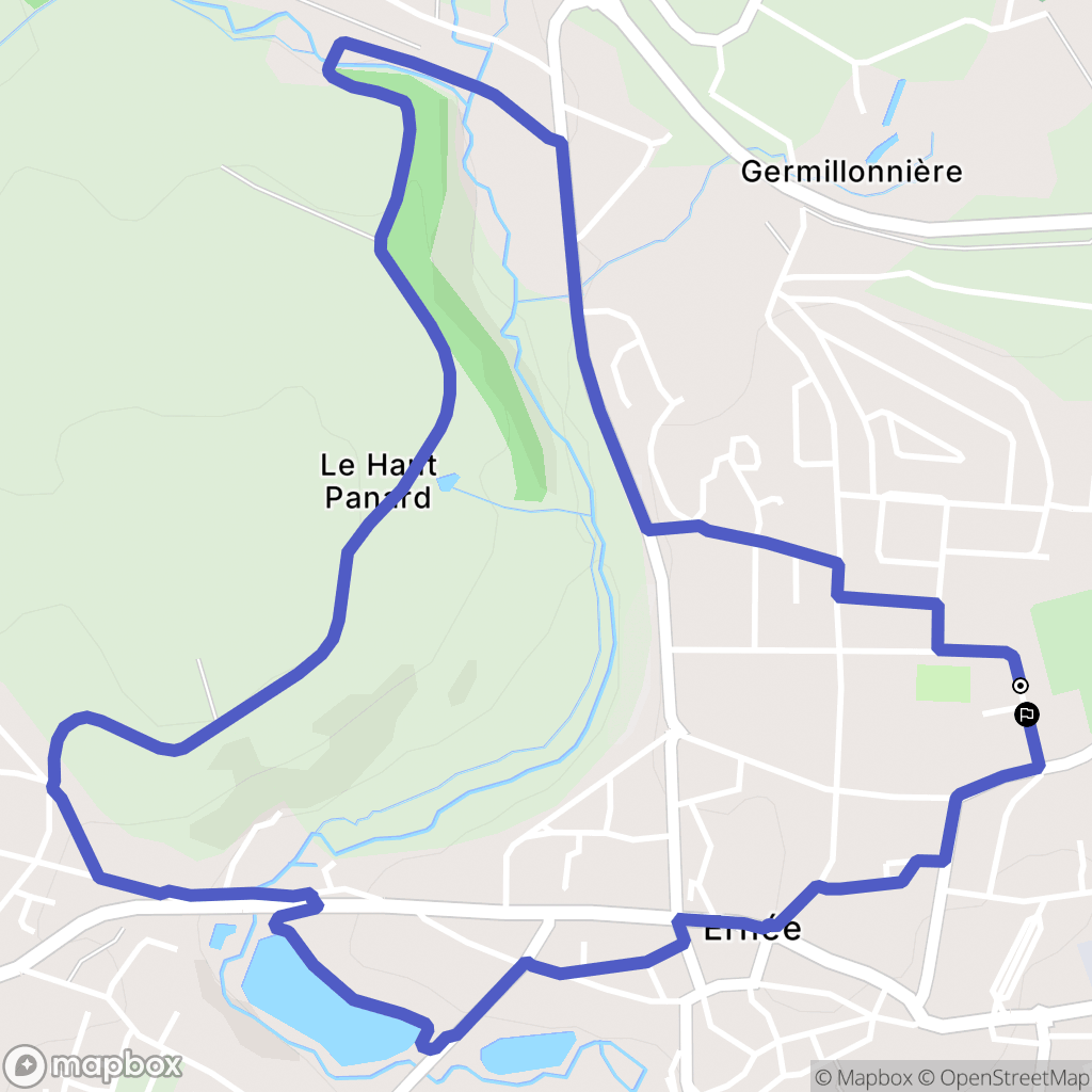 Ernée : carte du parcours de randonnée - France