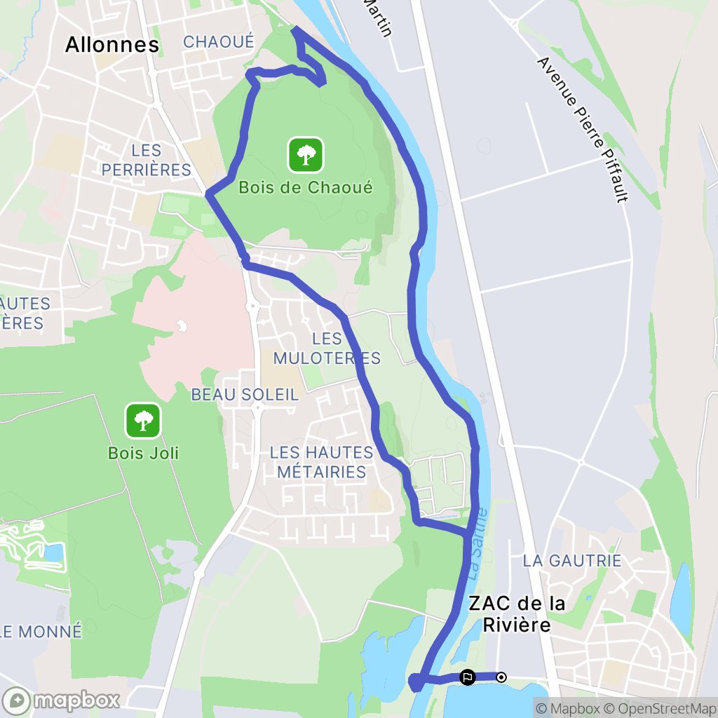 Arnage : carte du parcours de randonnée - France