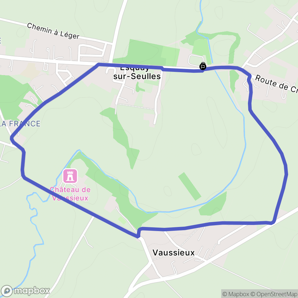 Esquay-sur-Seulles : carte du parcours de randonnée - France