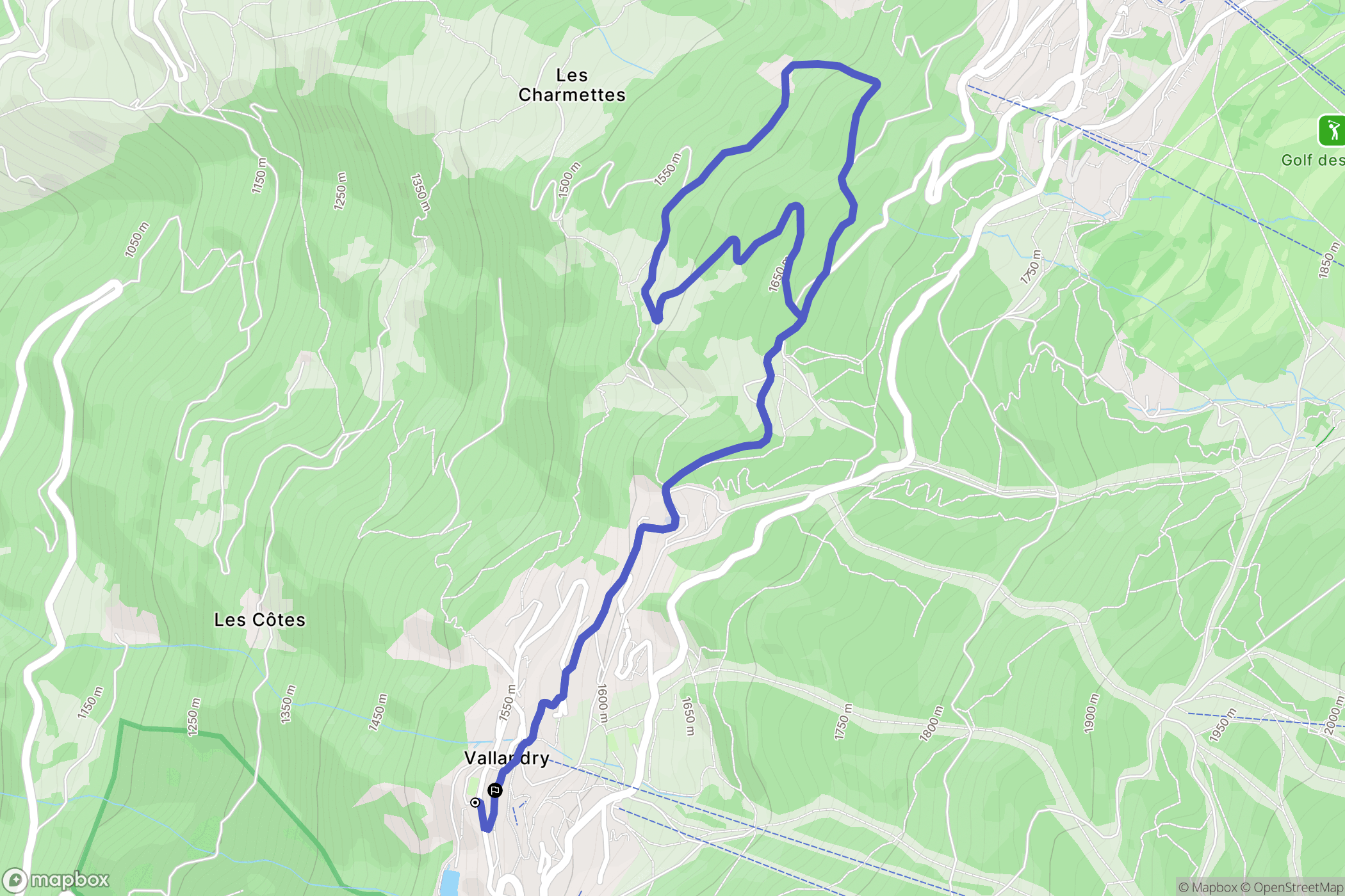 Landry : carte du parcours de randonnée - France