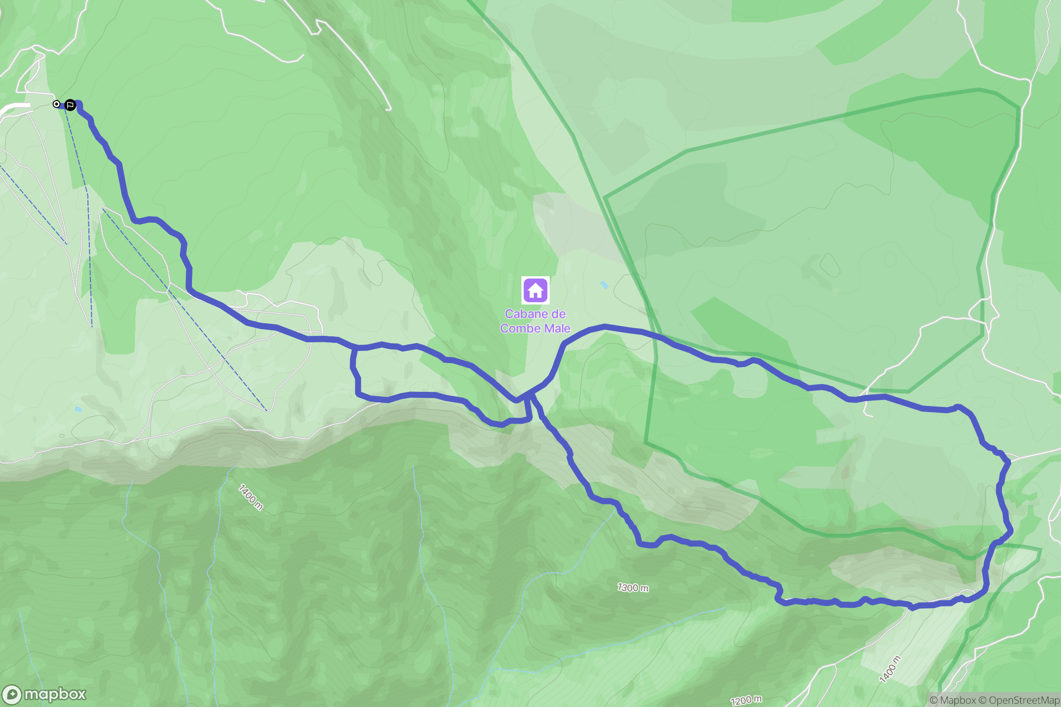 Col du Rousset, Saint-Agnan-en-Vercors : carte du parcours de randonnée - France