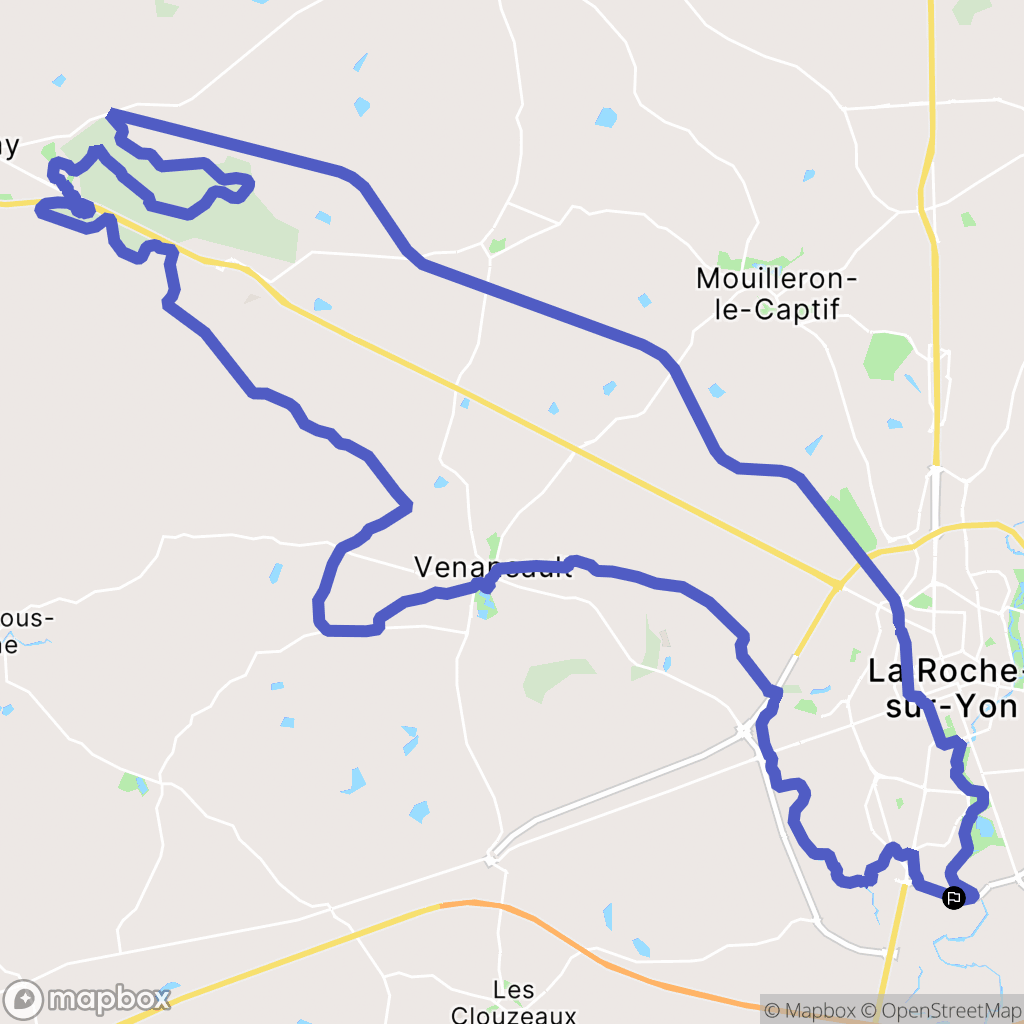 La Roche-sur-Yon : carte du parcours de randonnée - France