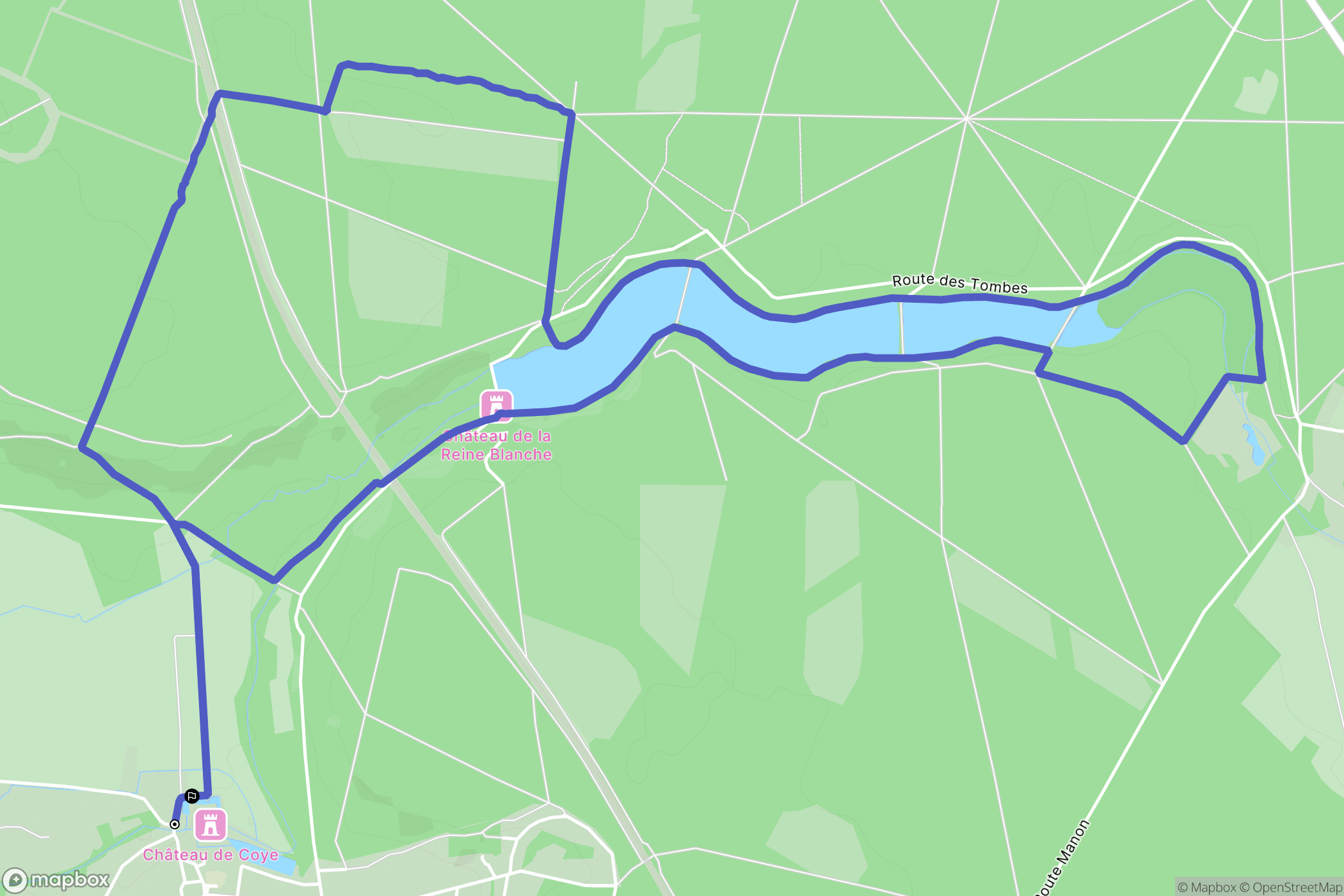 Coye-la-Forêt : carte du parcours de randonnée - France