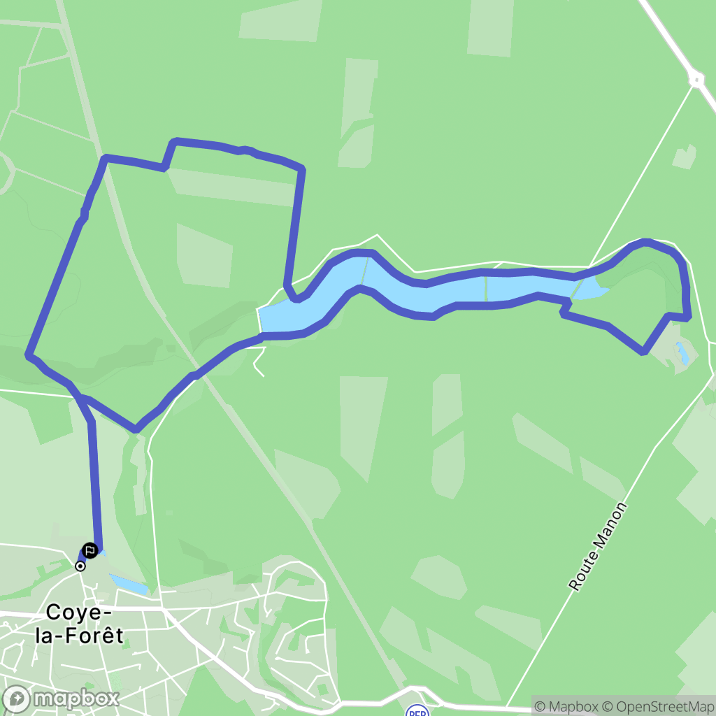 Coye-la-Forêt : carte du parcours de randonnée - France