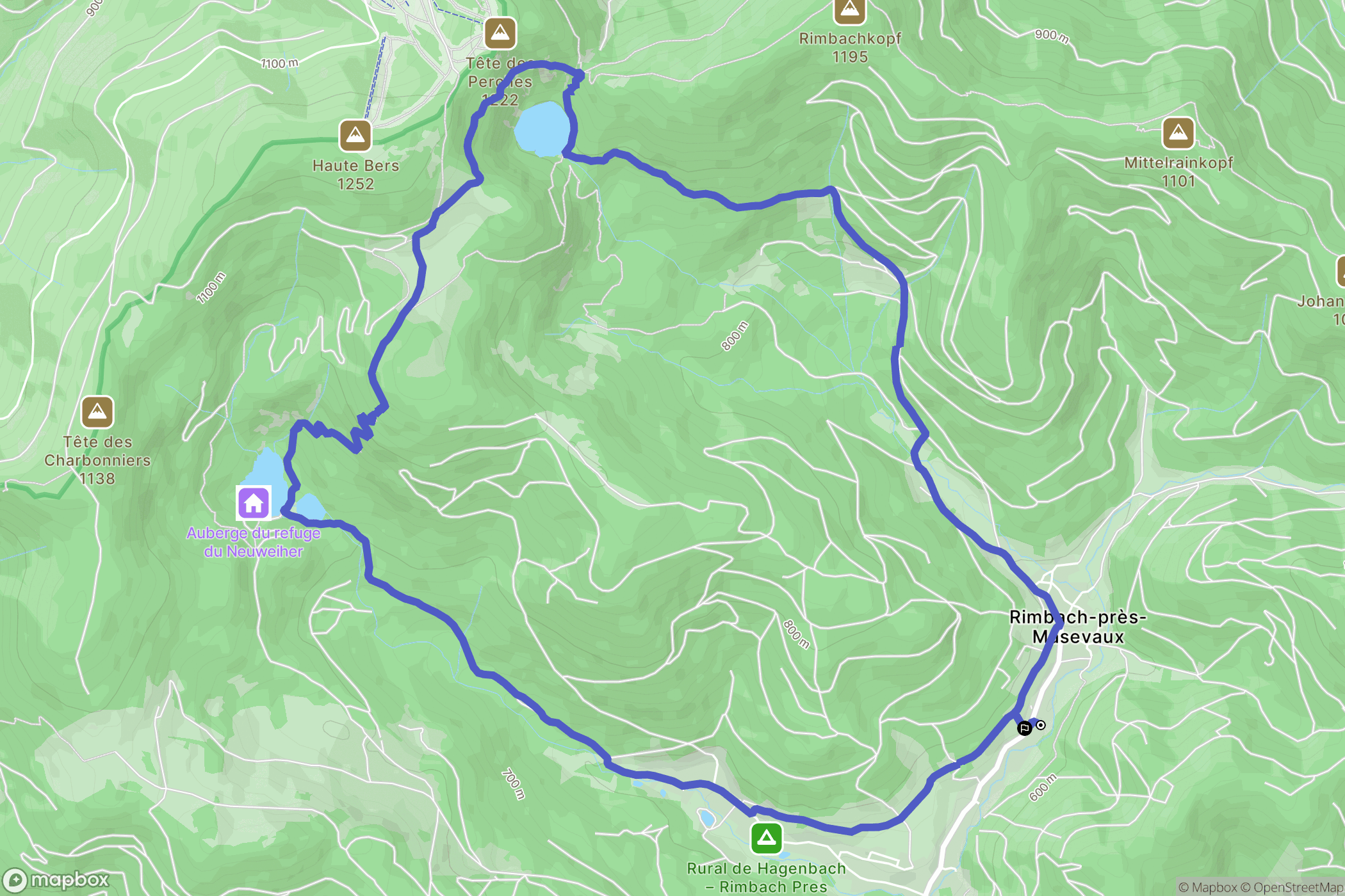 Rimbach-prés-Masevaux : carte du parcours de randonnée - France
