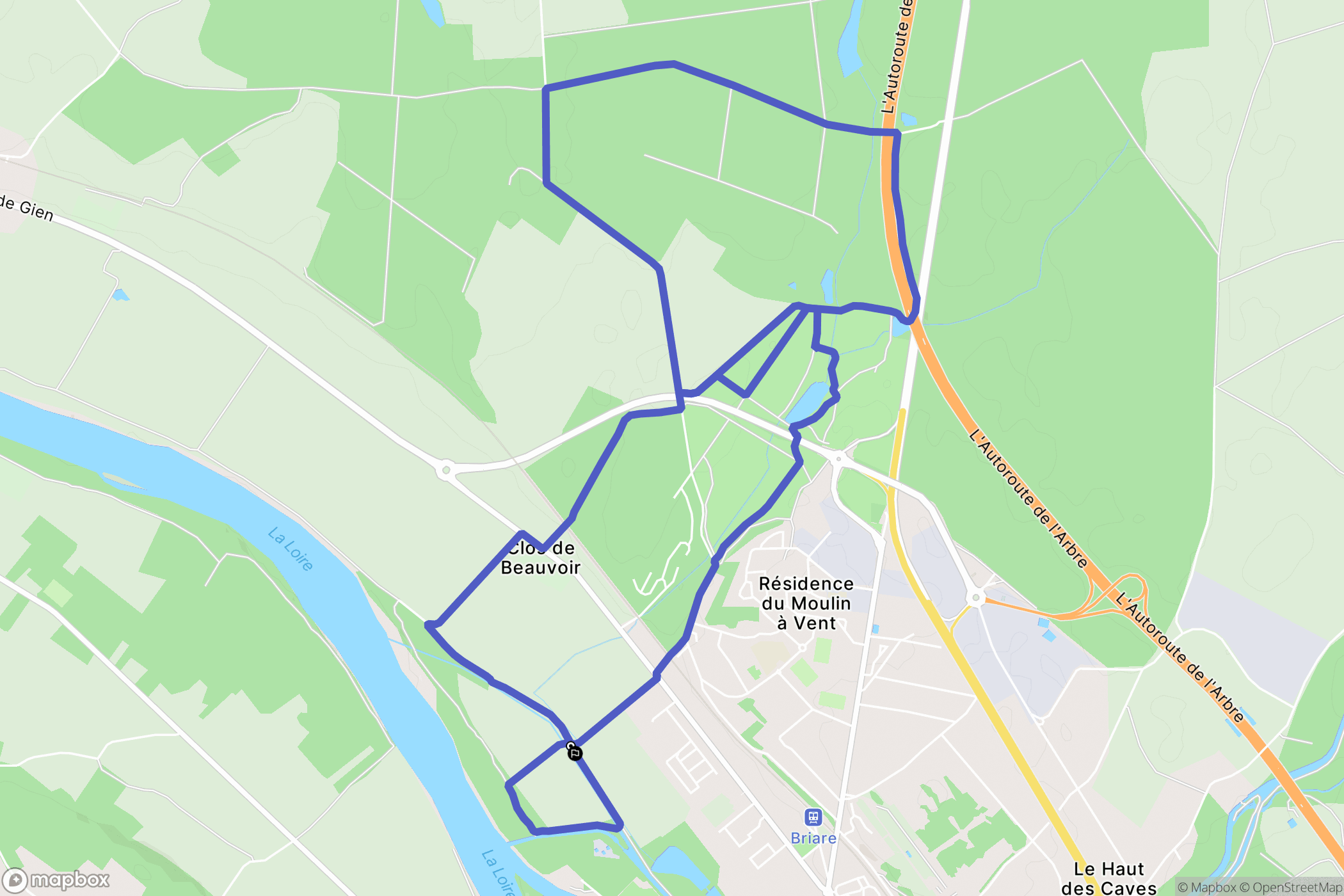 Briare : carte du parcours de randonnée - France
