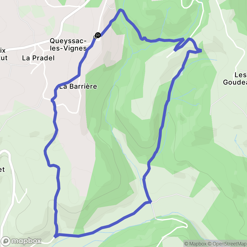 Queyssac-les-Vignes : carte du parcours de randonnée - France