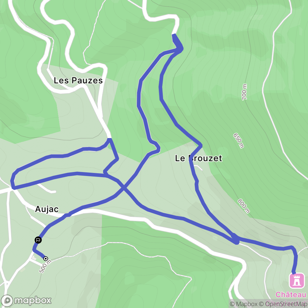 Aujac : carte du parcours de randonnée - France