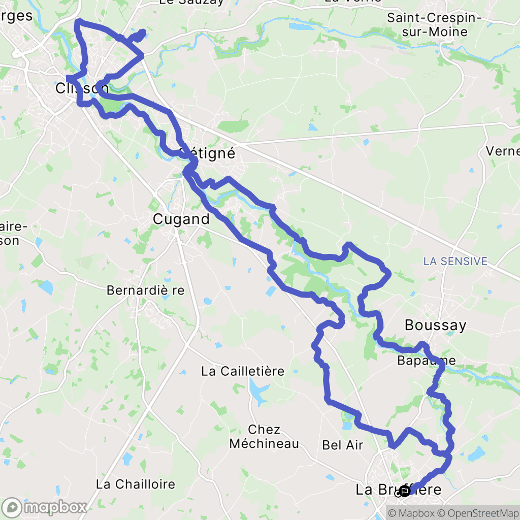 La Bruffière : carte du parcours de randonnée - France