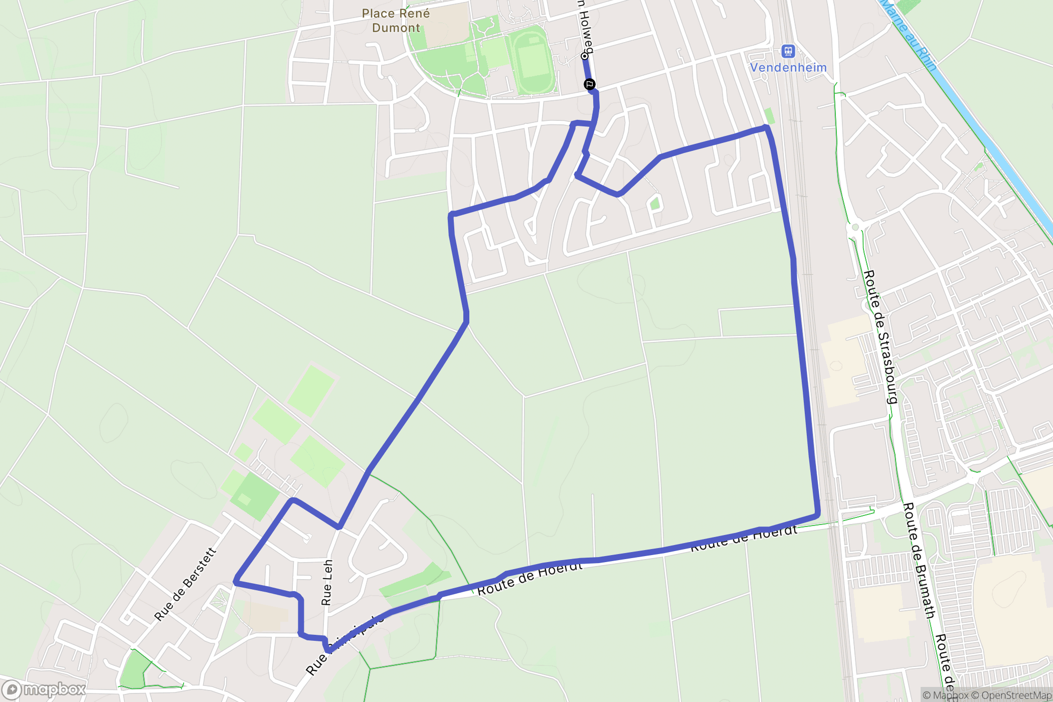 Vendenheim : carte du parcours de randonnée - France