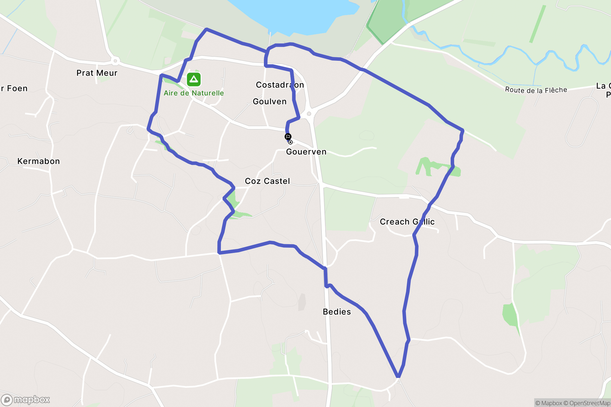 Goulven : carte du parcours de randonnée - France