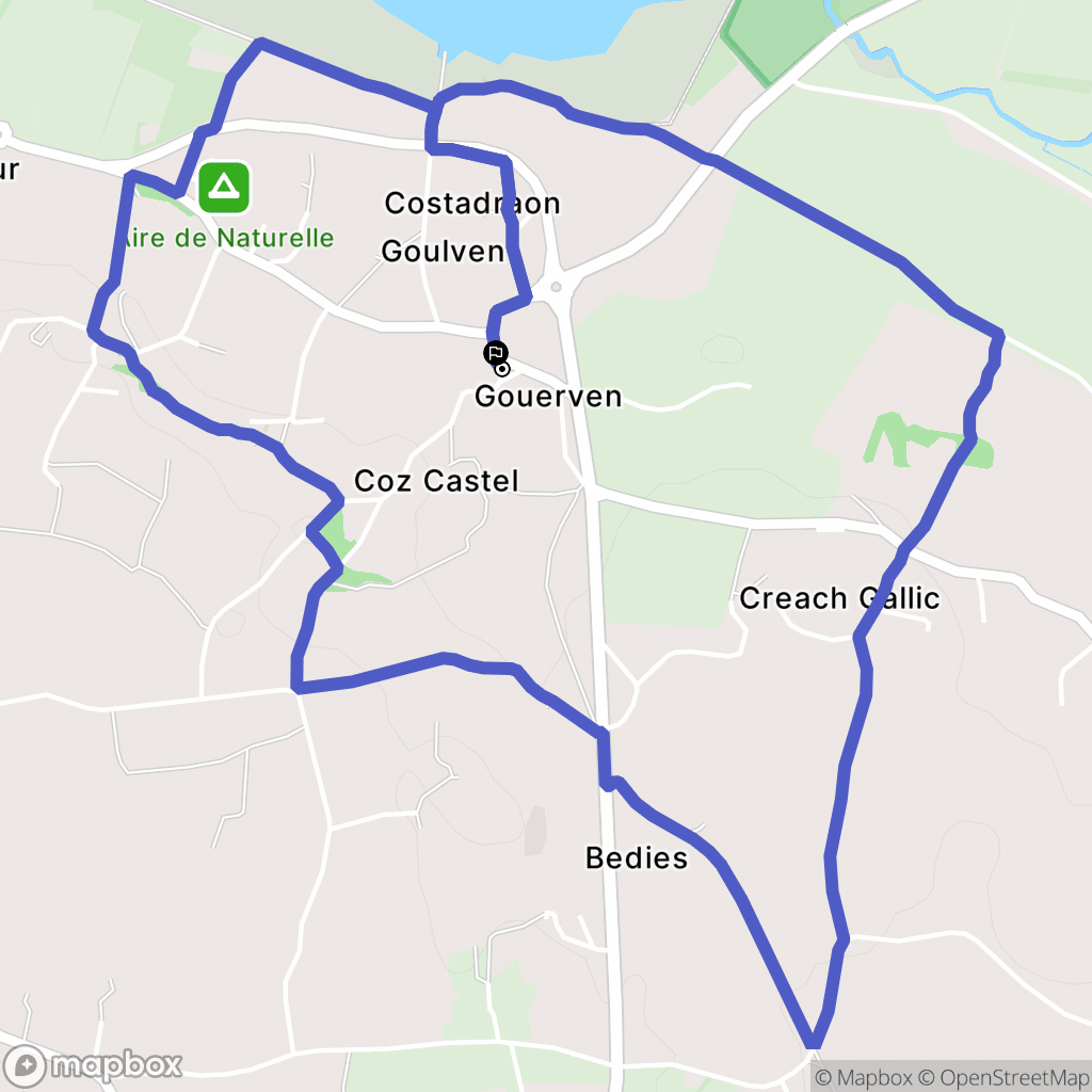Goulven : carte du parcours de randonnée - France