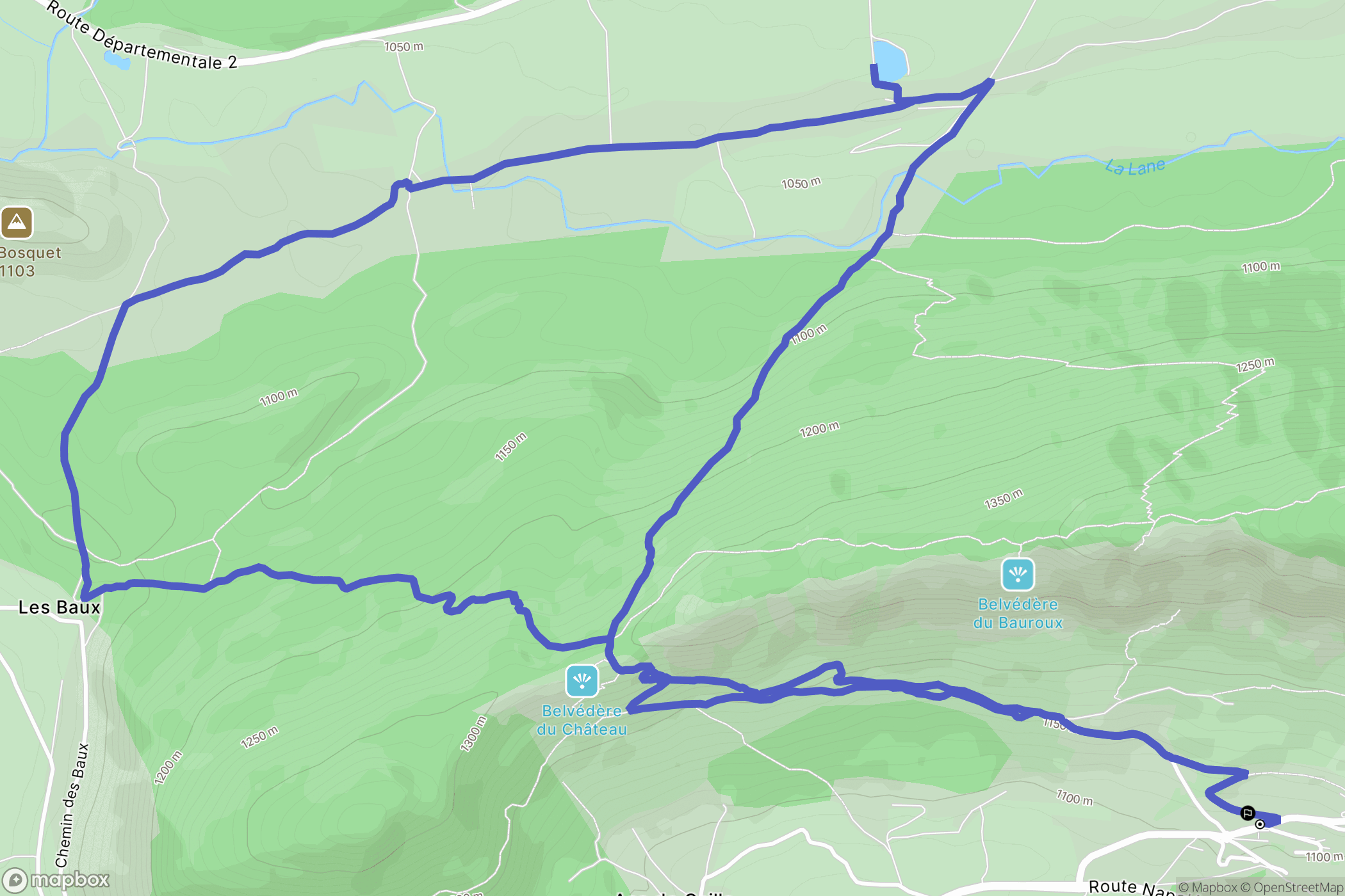 Séranon : carte du parcours de randonnée - France