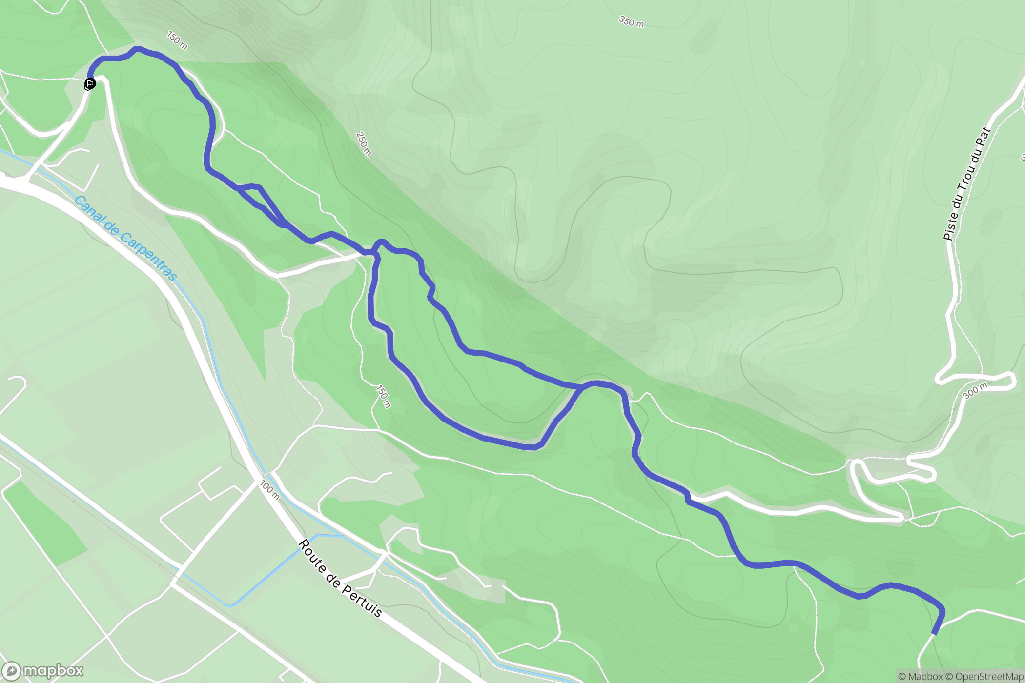 Cheval-Blanc : carte du parcours de randonnée - France
