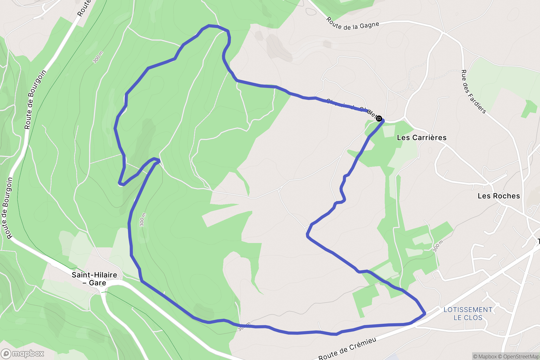 Trept : carte du parcours de randonnée - France