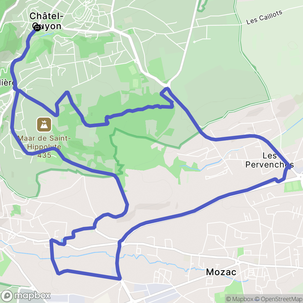 Châtel-Guyon : carte du parcours de randonnée - France