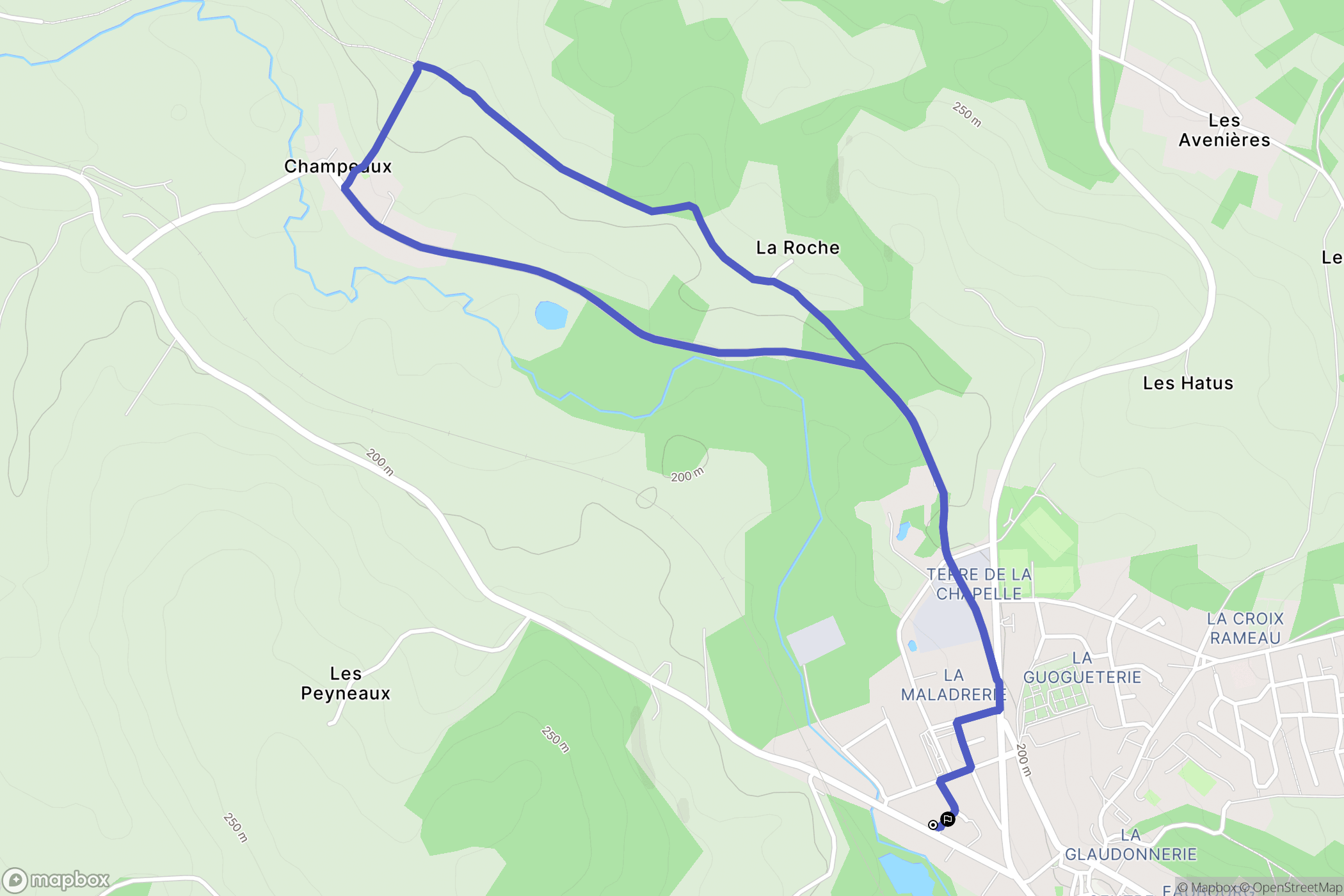 Toucy : carte du parcours de randonnée - France