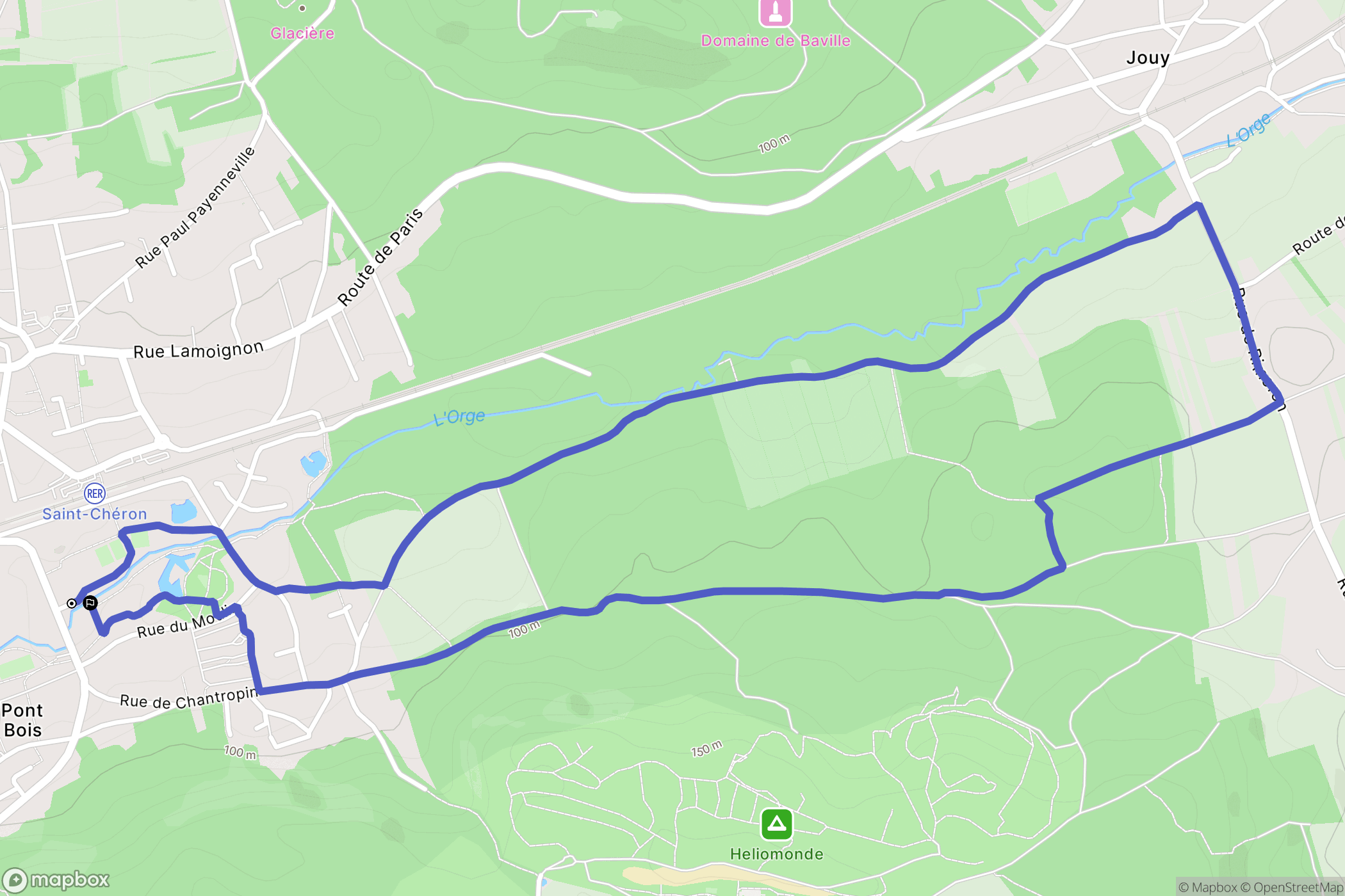 Saint-Chéron : carte du parcours de randonnée - France