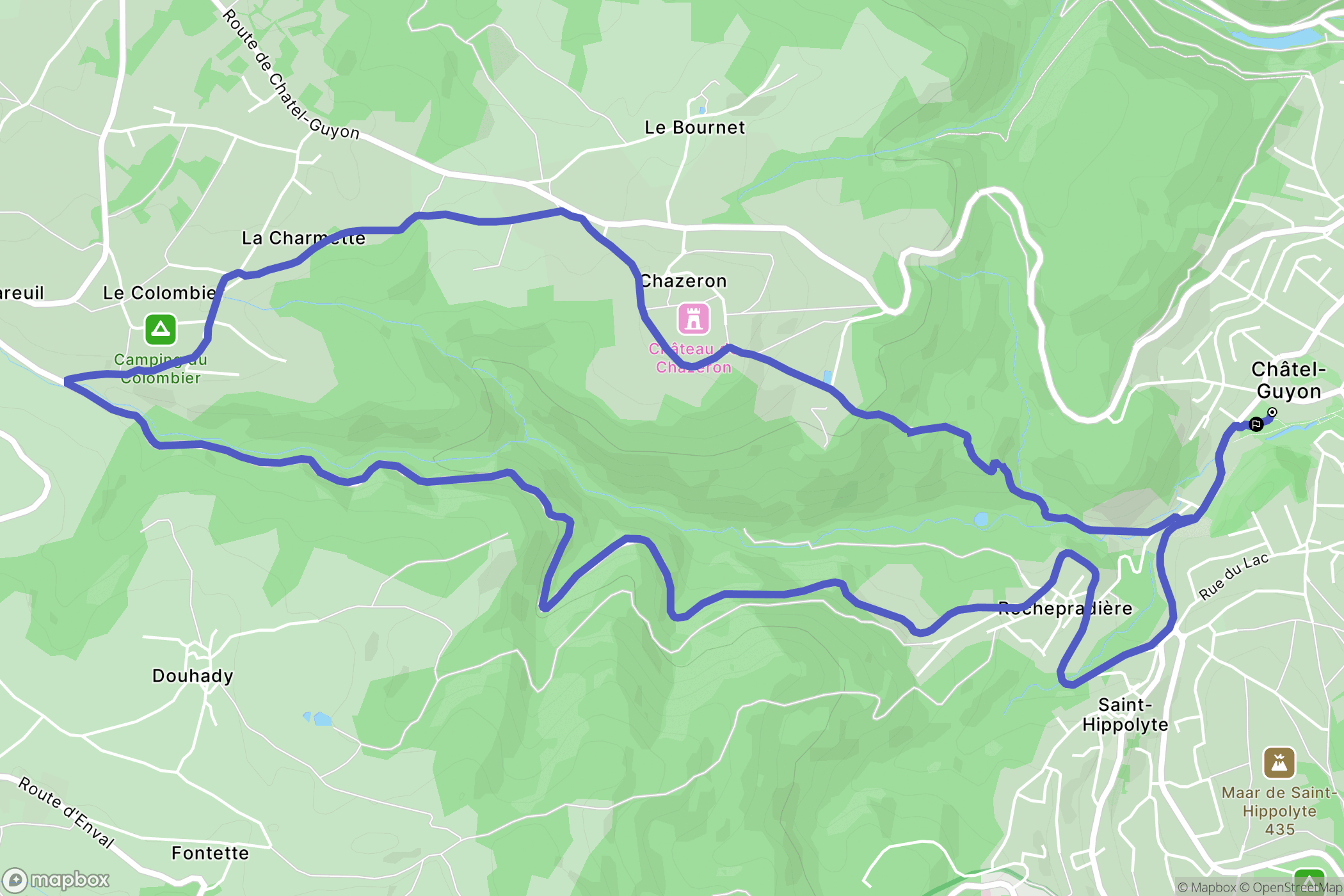 Châtel-Guyon : carte du parcours de randonnée - France