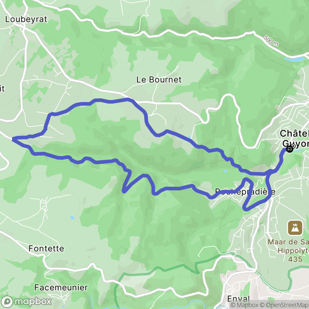 Châtel-Guyon : carte du parcours de randonnée - France