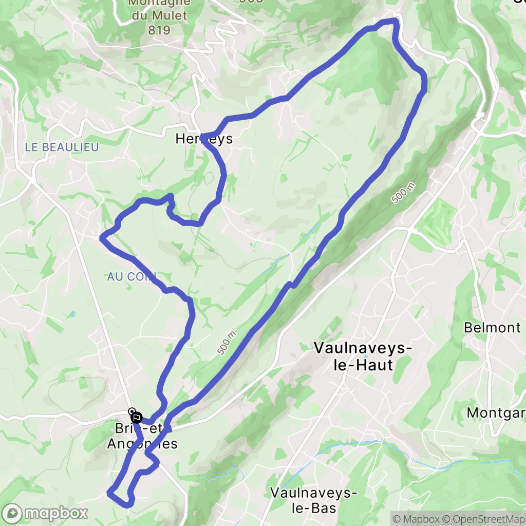Brié-et-Angonnes : carte du parcours de randonnée - France