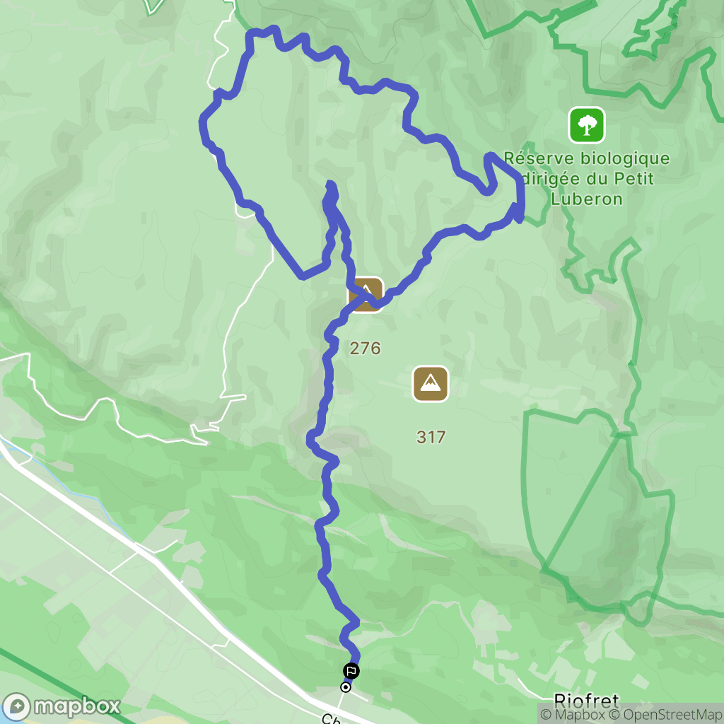 Cheval-Blanc : carte du parcours de randonnée - France