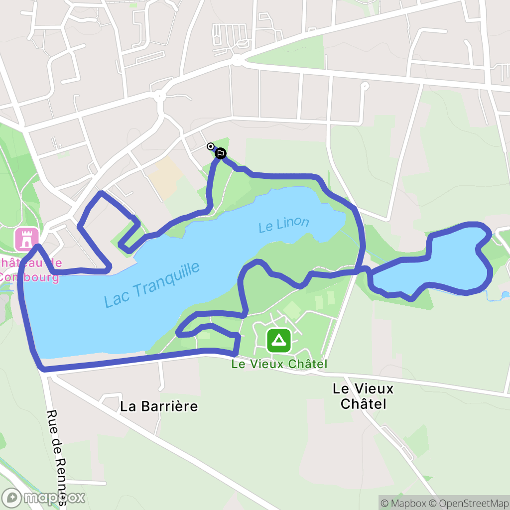 Combourg : carte du parcours de randonnée - France