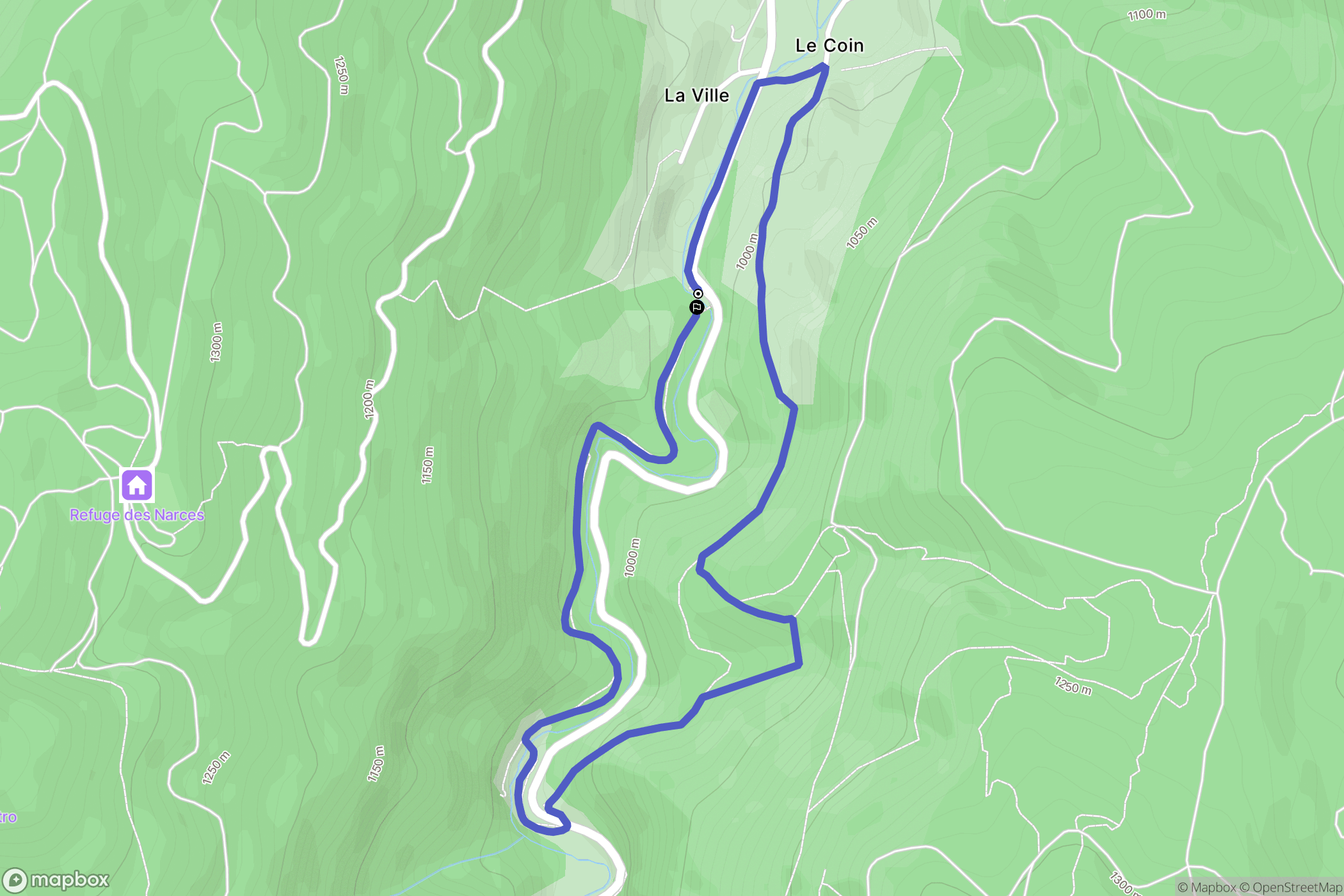 Autrans-Méaudre-en-Vercors : carte du parcours de randonnée - France