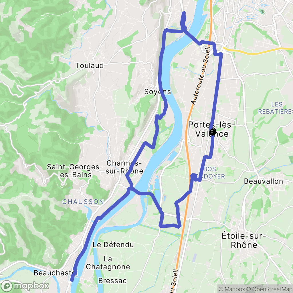 Portes-lès-Valence : carte du parcours de randonnée - France