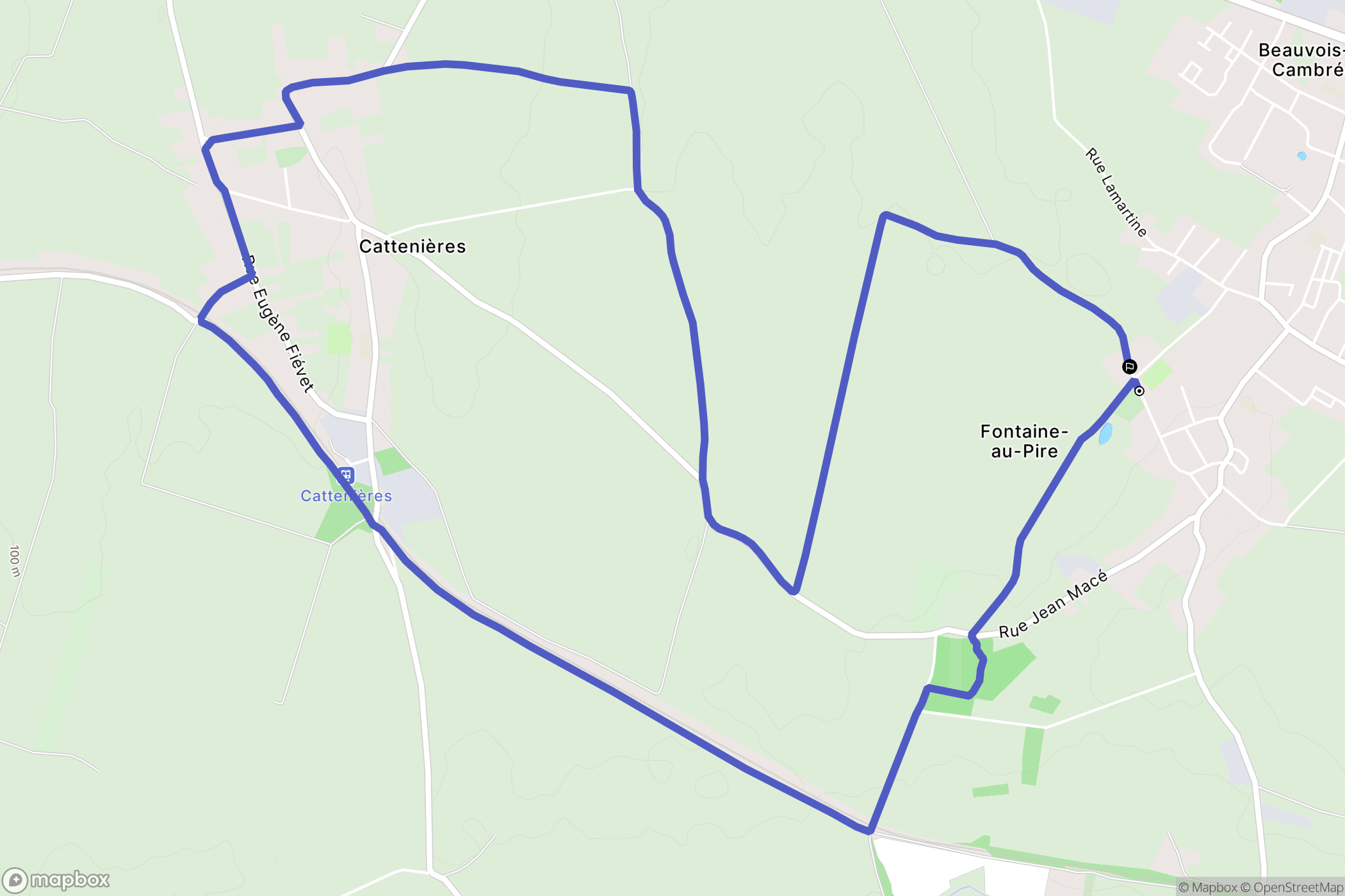 Fontaine-au-Pire : carte du parcours de randonnée - France