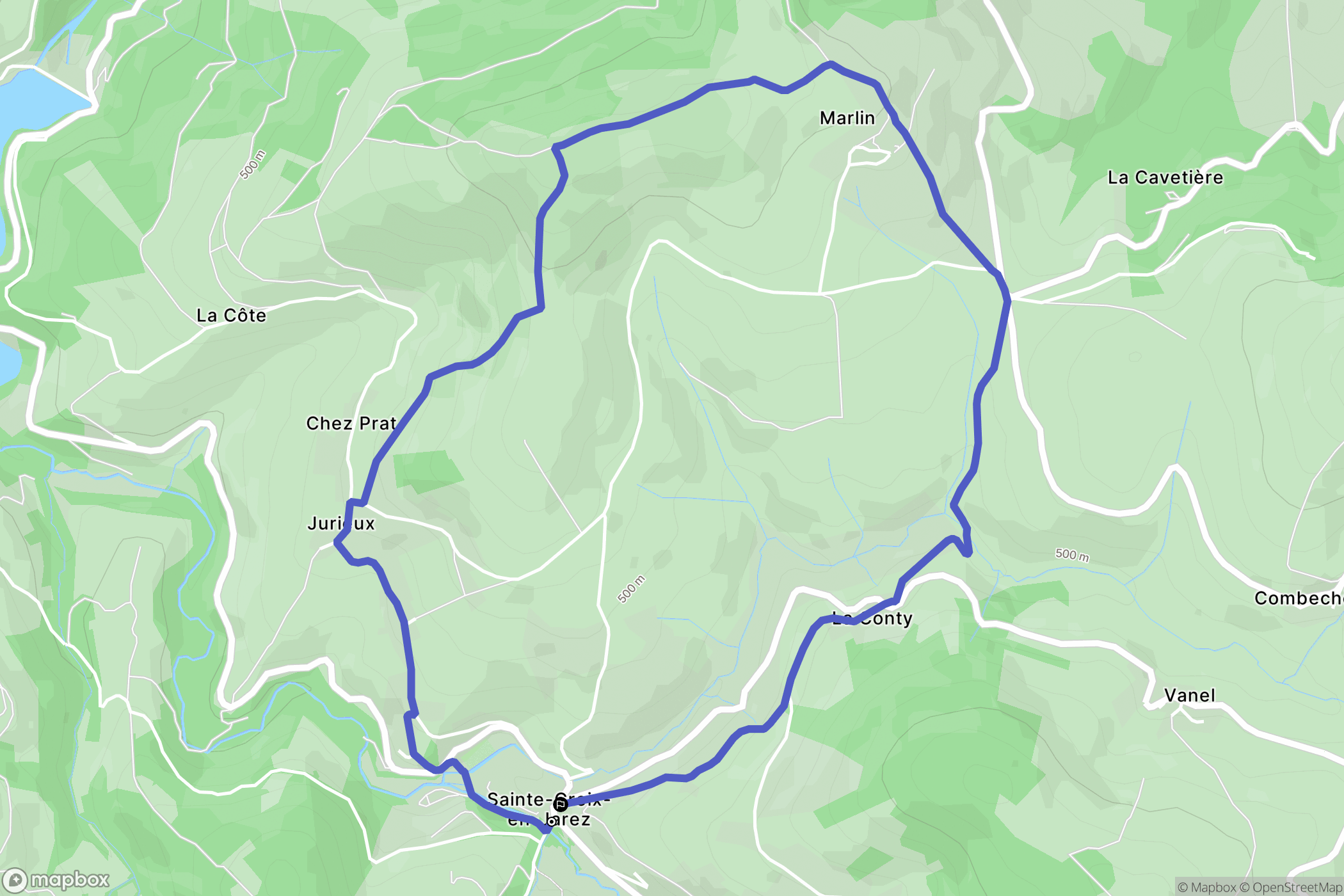 Sainte-Croix-en-Jarez : carte du parcours de randonnée - France