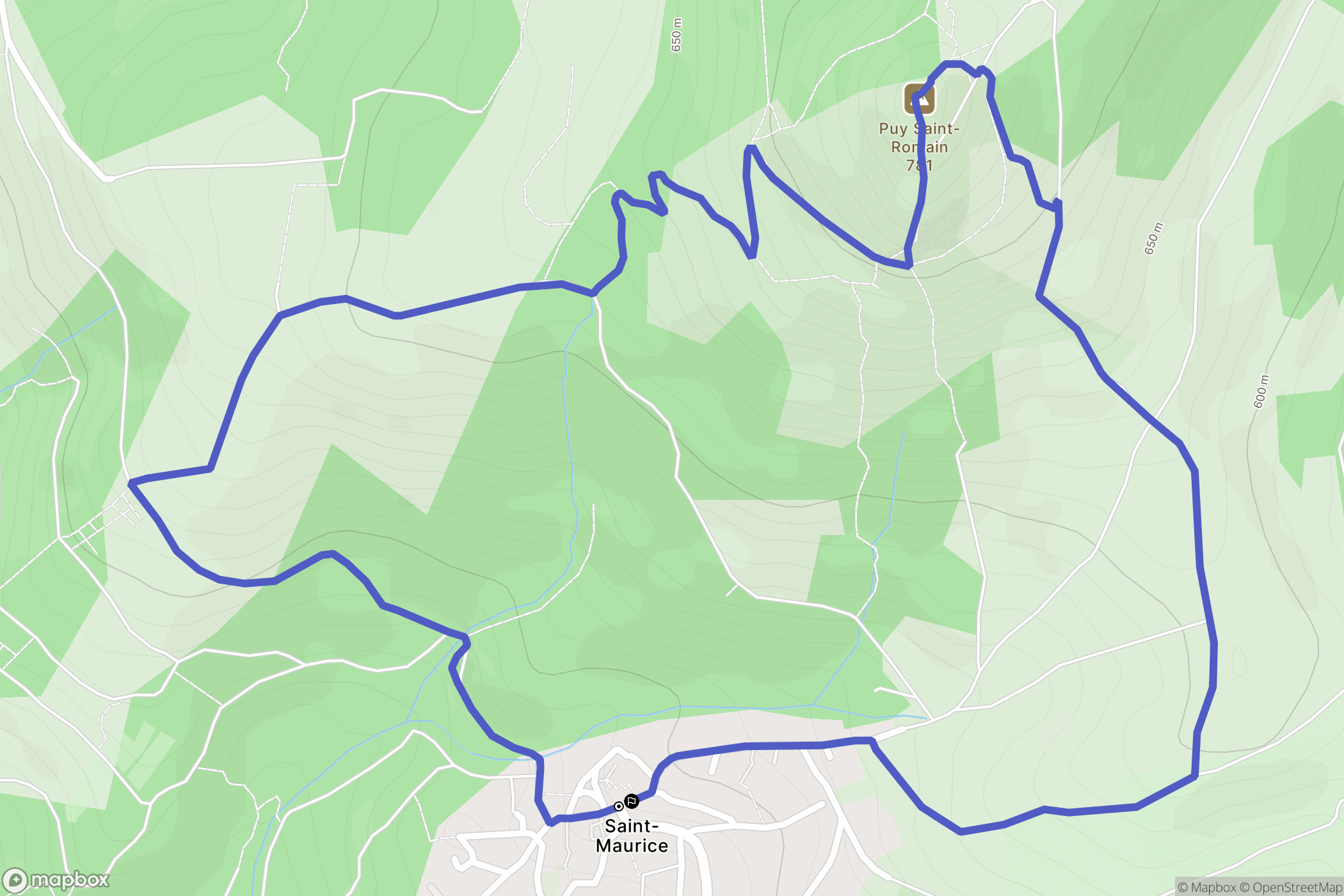 Saint Maurice : carte du parcours de randonnée - France