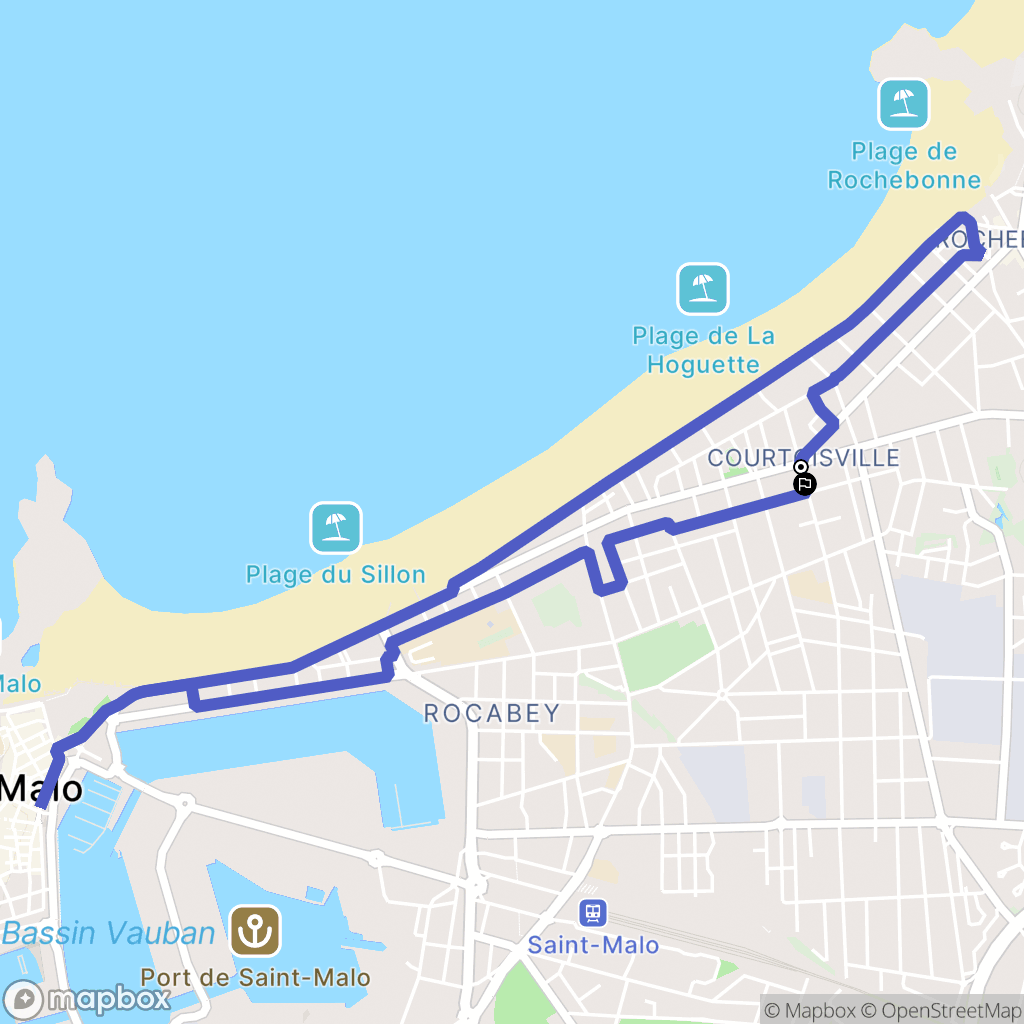 Saint-Malo : carte du parcours de randonnée - France