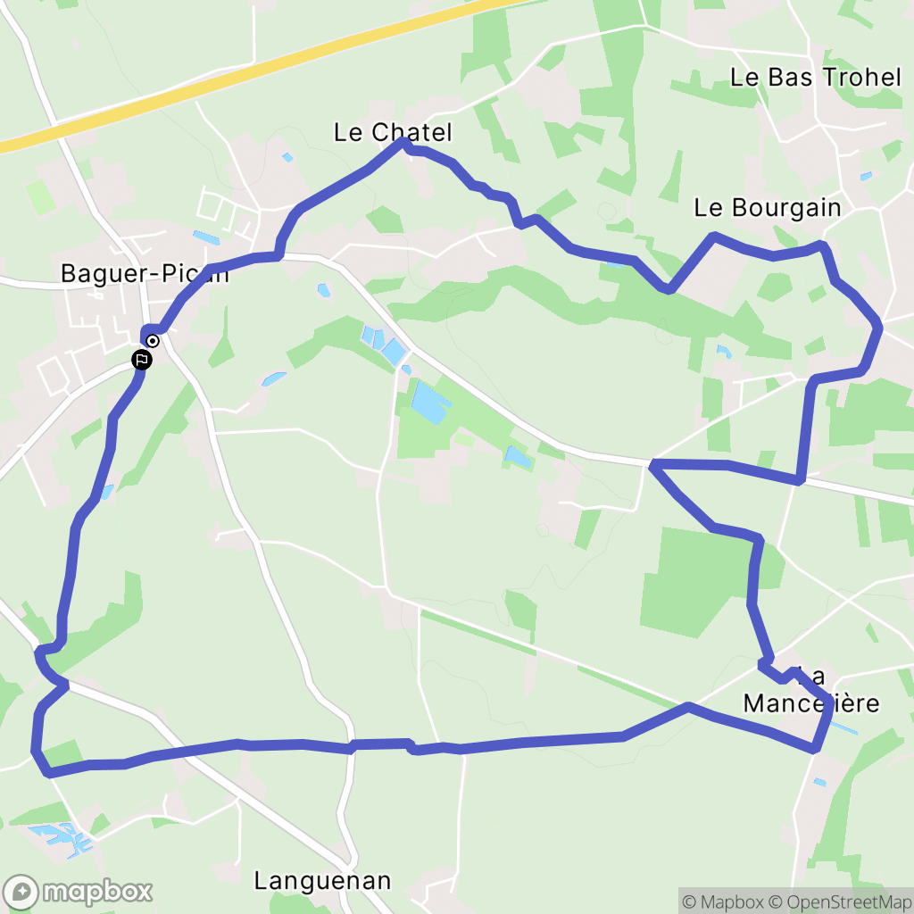 Baguer-Pican : carte du parcours de randonnée - France