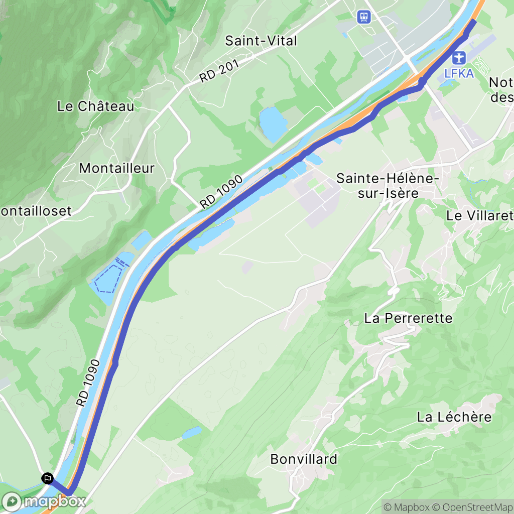 Grésy-sur-Isère : carte du parcours de randonnée - France