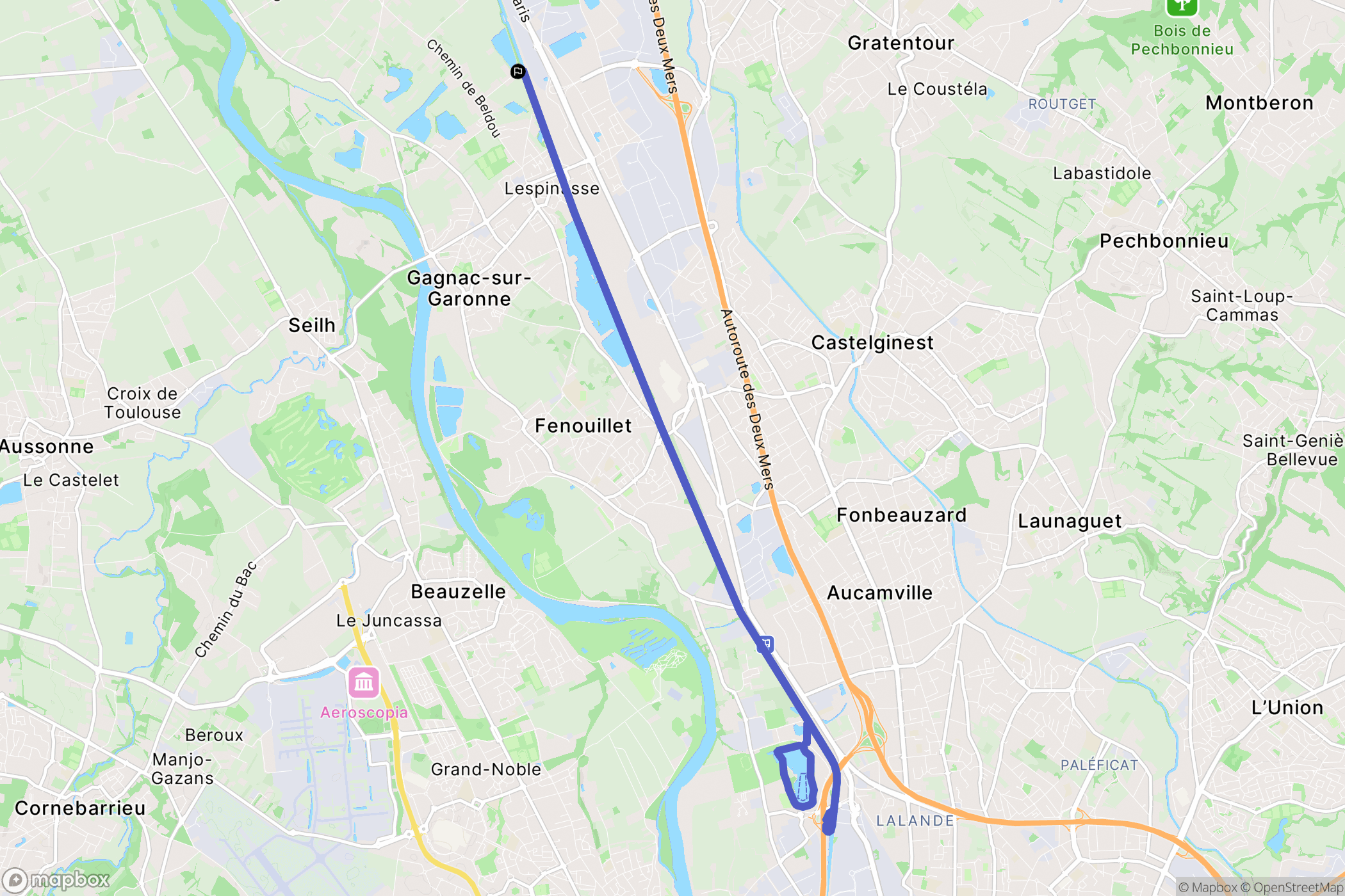 Lespinasse : carte du parcours de randonnée - France