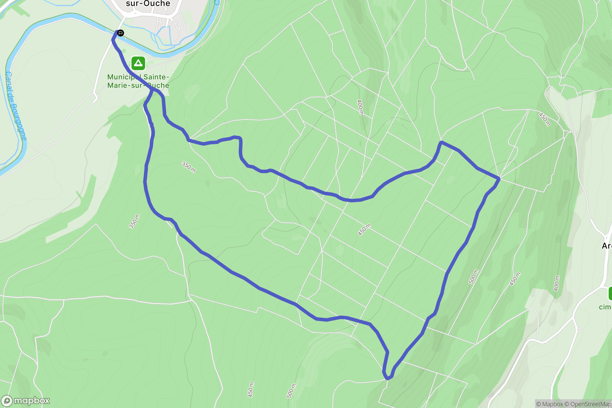 Sainte-Marie-sur-Ouche : carte du parcours de randonnée - France
