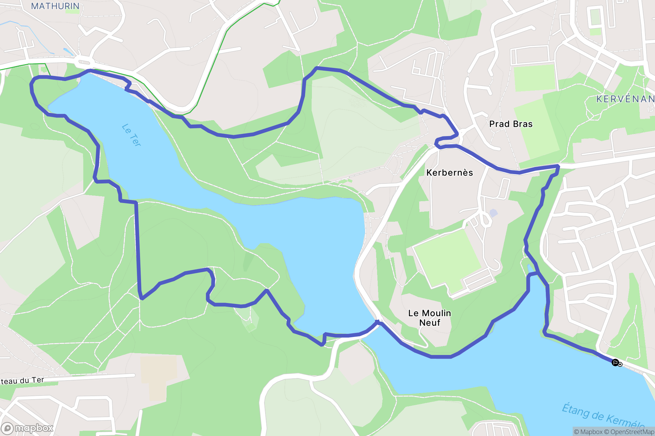 Lorient : carte du parcours de randonnée - France