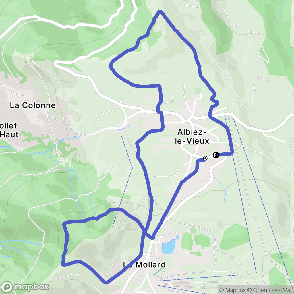 Albiez-Montrond : carte du parcours de randonnée - France