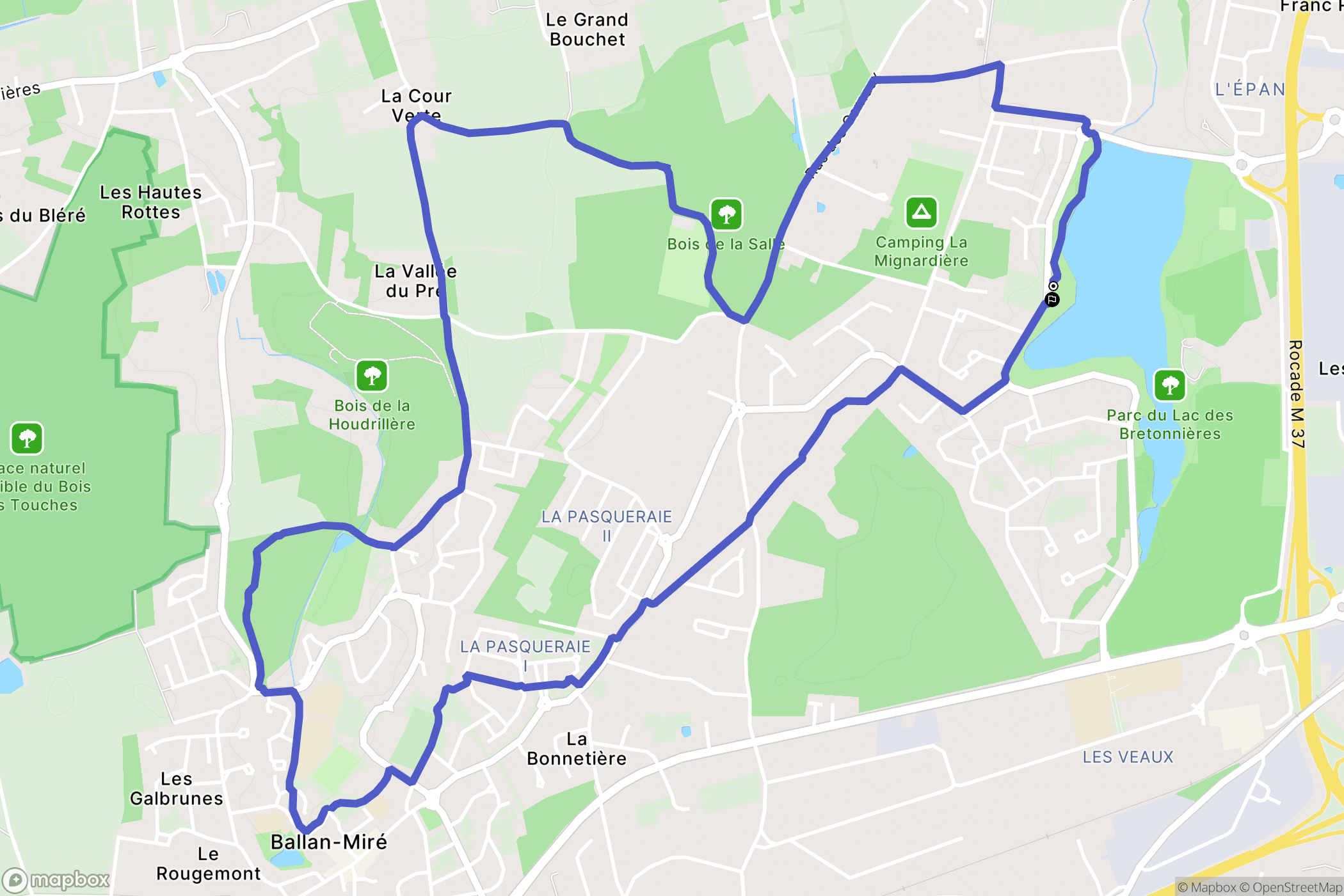 Ballan-Miré : carte du parcours de randonnée - France