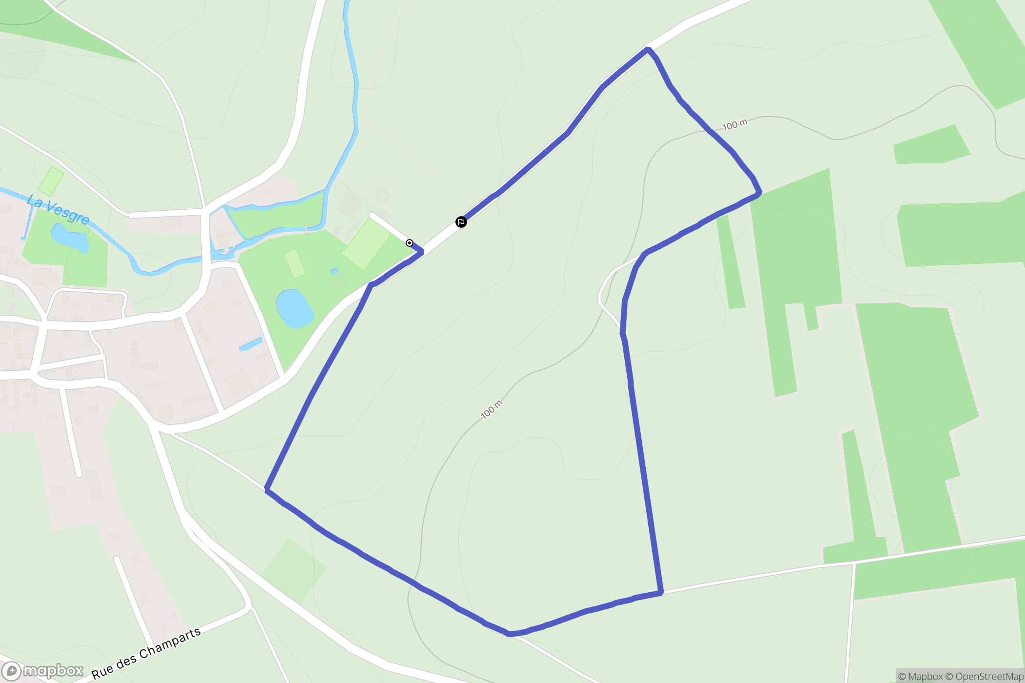 Rouvres : carte du parcours de randonnée - France