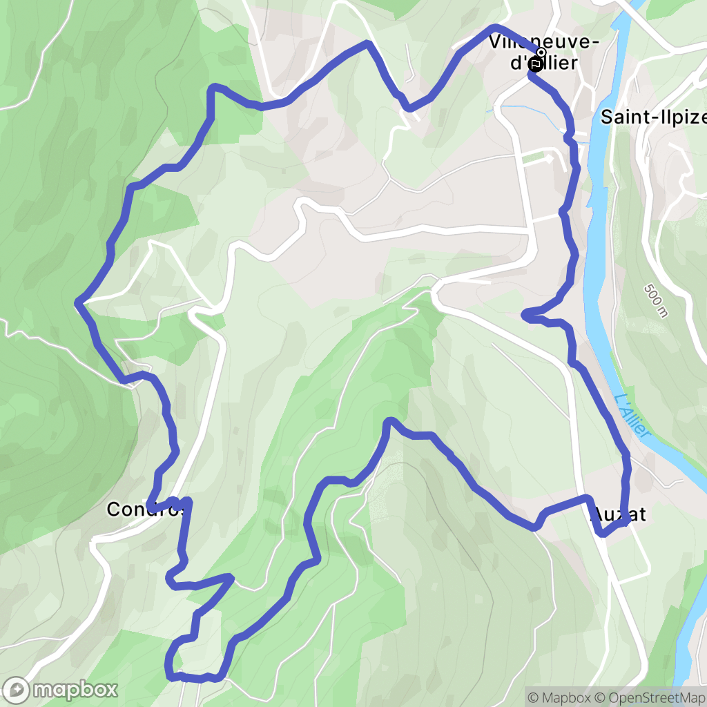 Villeneuve-d'Allier : carte du parcours de randonnée - France