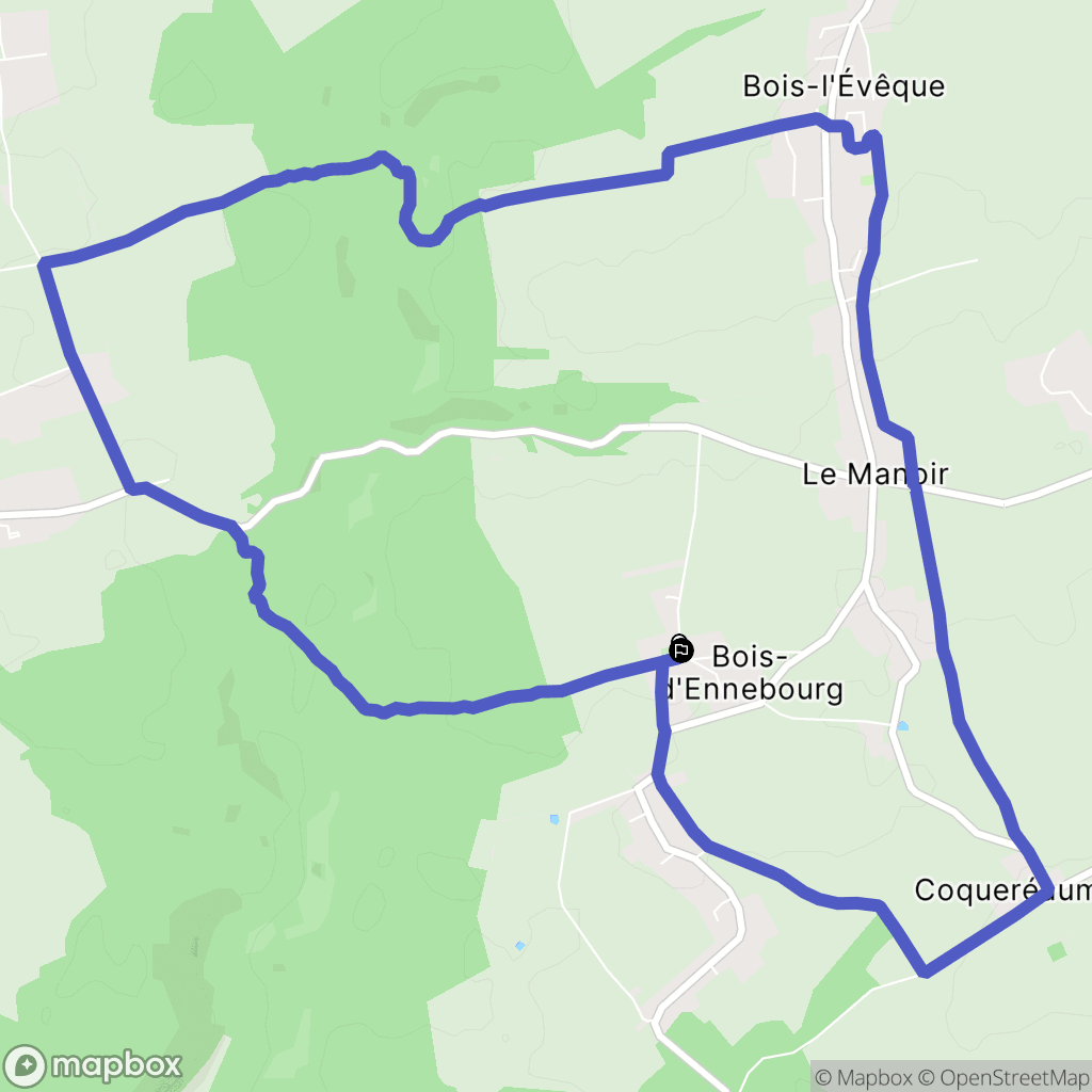 Bois-d'Ennebourg : carte du parcours de randonnée - France