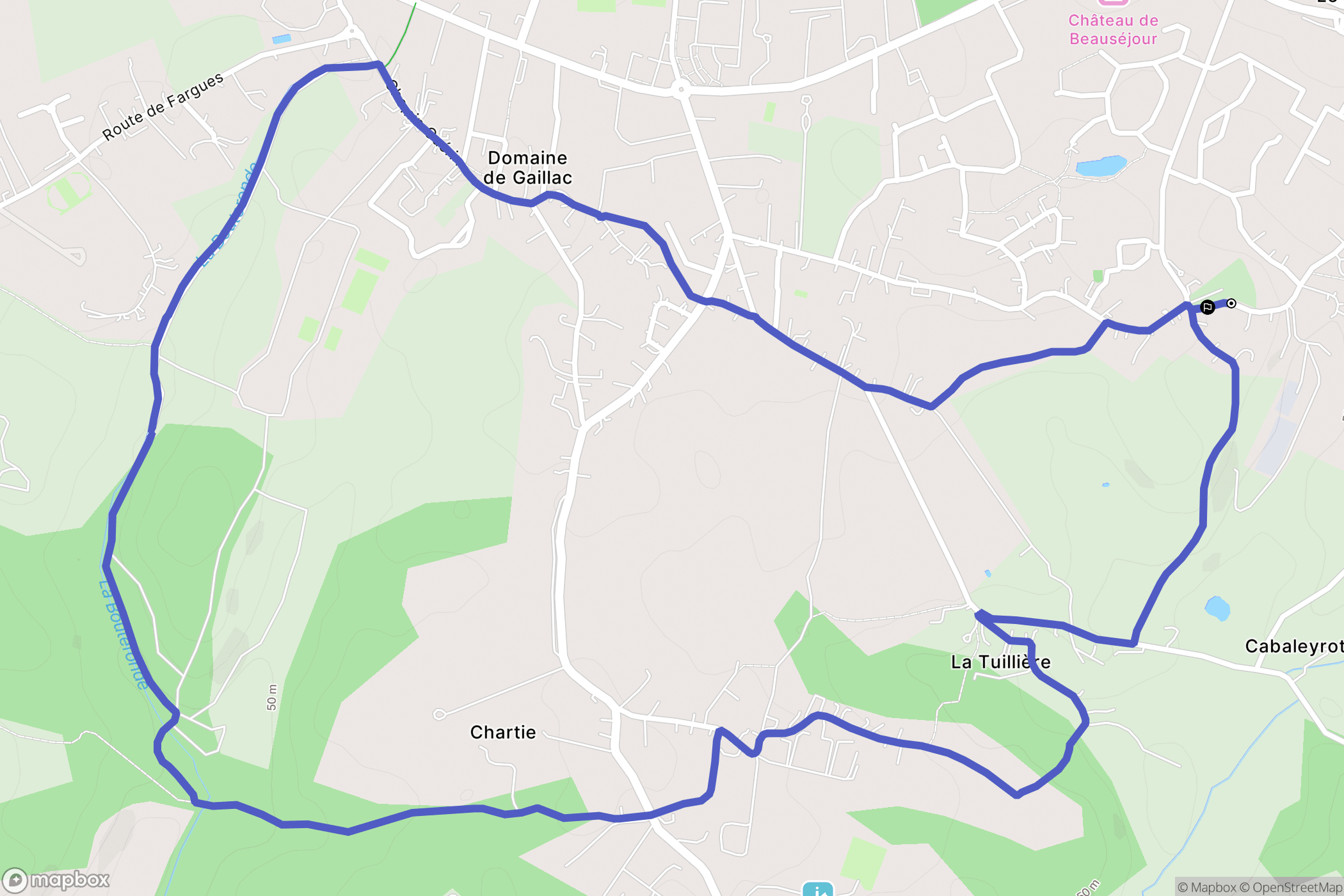 Fargues-Saint-Hilaire : carte du parcours de randonnée - France